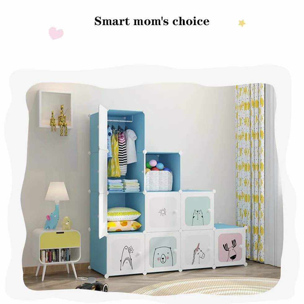 Armario modular infantil blanco 11 x 47 x 147 cm organizador ropa estantería almacenamiento