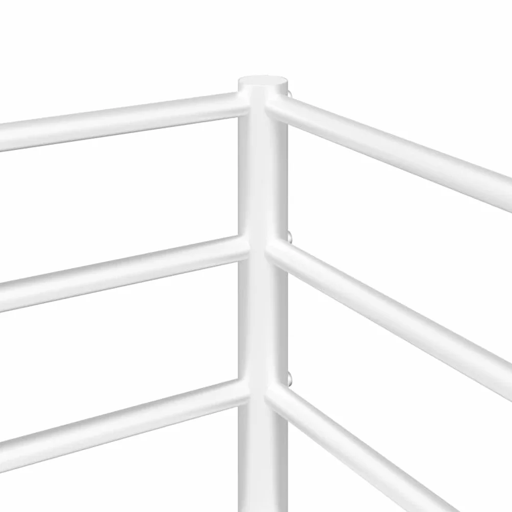 vidaXL Litera sin colchón Acero Blanco 75x190 cm, Estructura de Cama, Base de Cama, Muebles de Dormitorio, Cama Alta, Estructura de litera