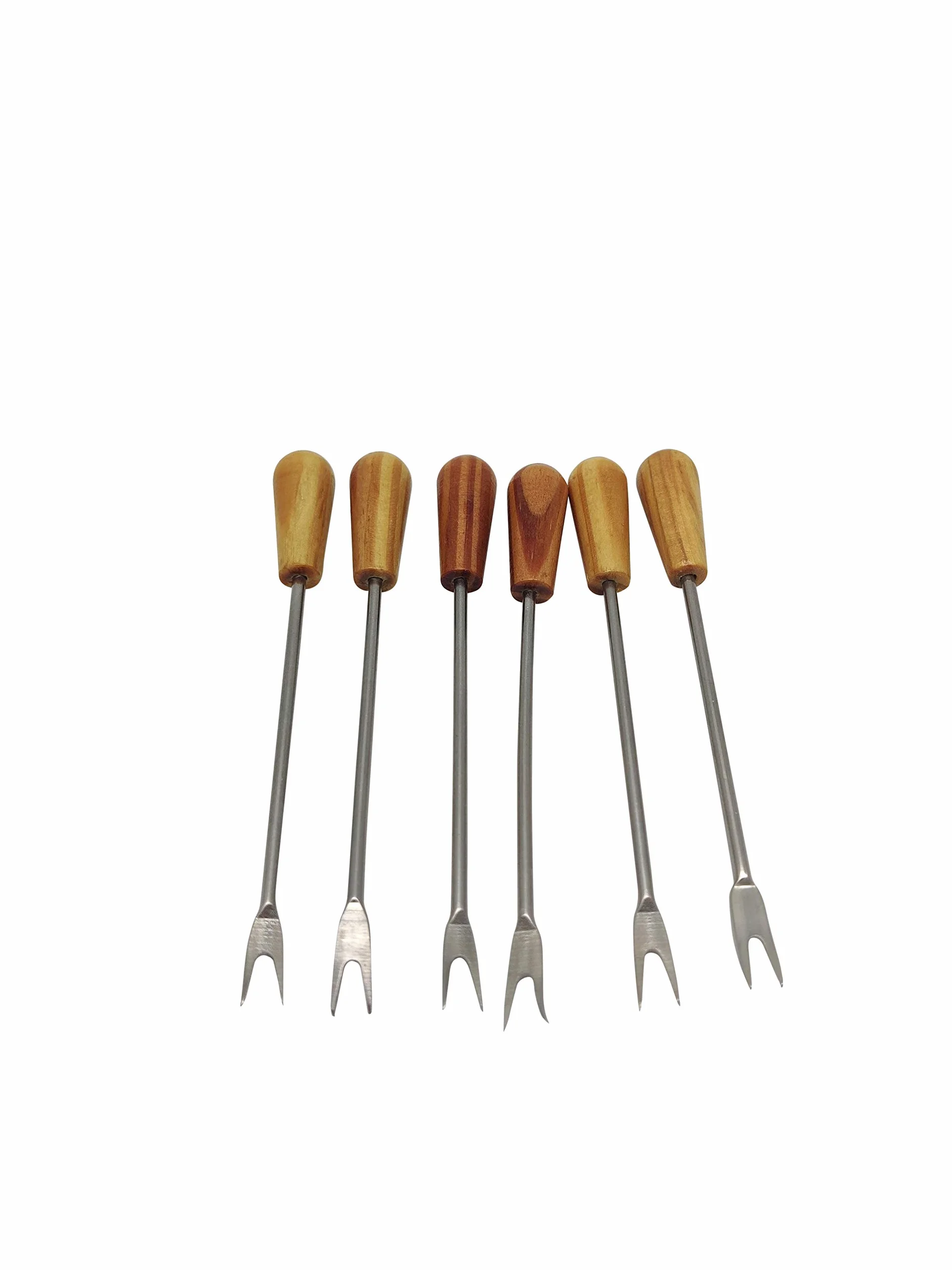 DOJA Barcelona | Pinchos para Caracoles | PACK 12 | Palillos Metalicos Reutilizables con Base de Madera | Mini Tenedores, utensilios para aperitivo, cocteleria, decoracion, entre otros usos...