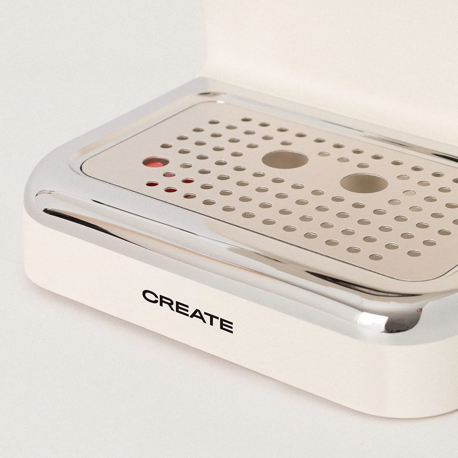 CREATE / THERA RETRO/Cafetera Express Semiautomática blanco mate y madera / 20 bares, brazo doble salida, depósito 1,25L, café molido y monodosis ESE 55mm, con vaporizador, 1100W
