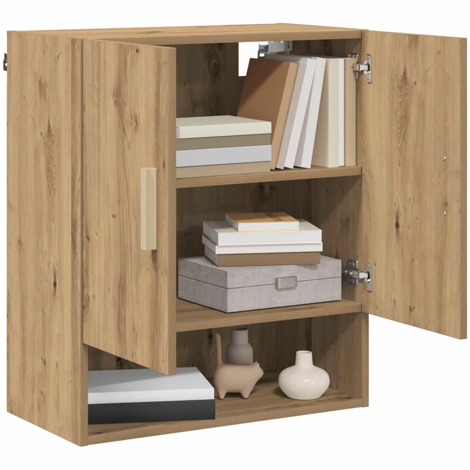 vidaXL Armario de Pared Roble Artesanal 60 x 31 x 70 cm, Soluciones de Almacenamiento Elegantes, Mueble de Pared Rectangular, Organizador Compacto para Decoración de Sala