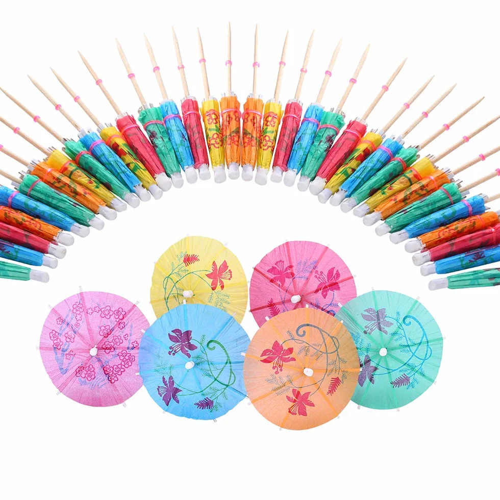 Paraguas de Cóctel 144 pcs Decoración Papel Colores Variados
