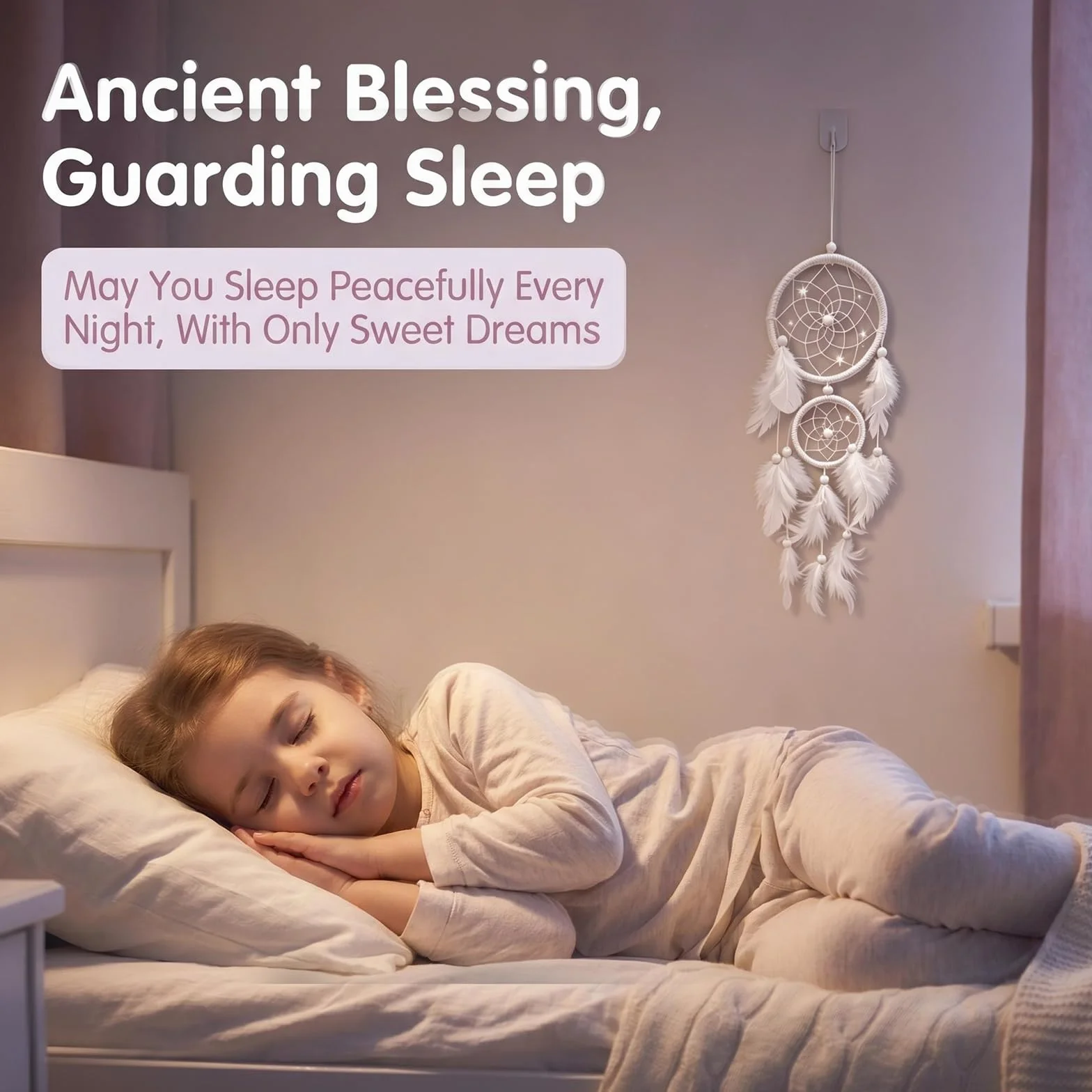 Atrapasueños Grande, Hecho a Mano, Atrapasueños para Niñas y Niños, Ideal para Guarderías y Dormitorios, Decoración de Pared Elegante, Regalo de Bendición con un Toque Especial