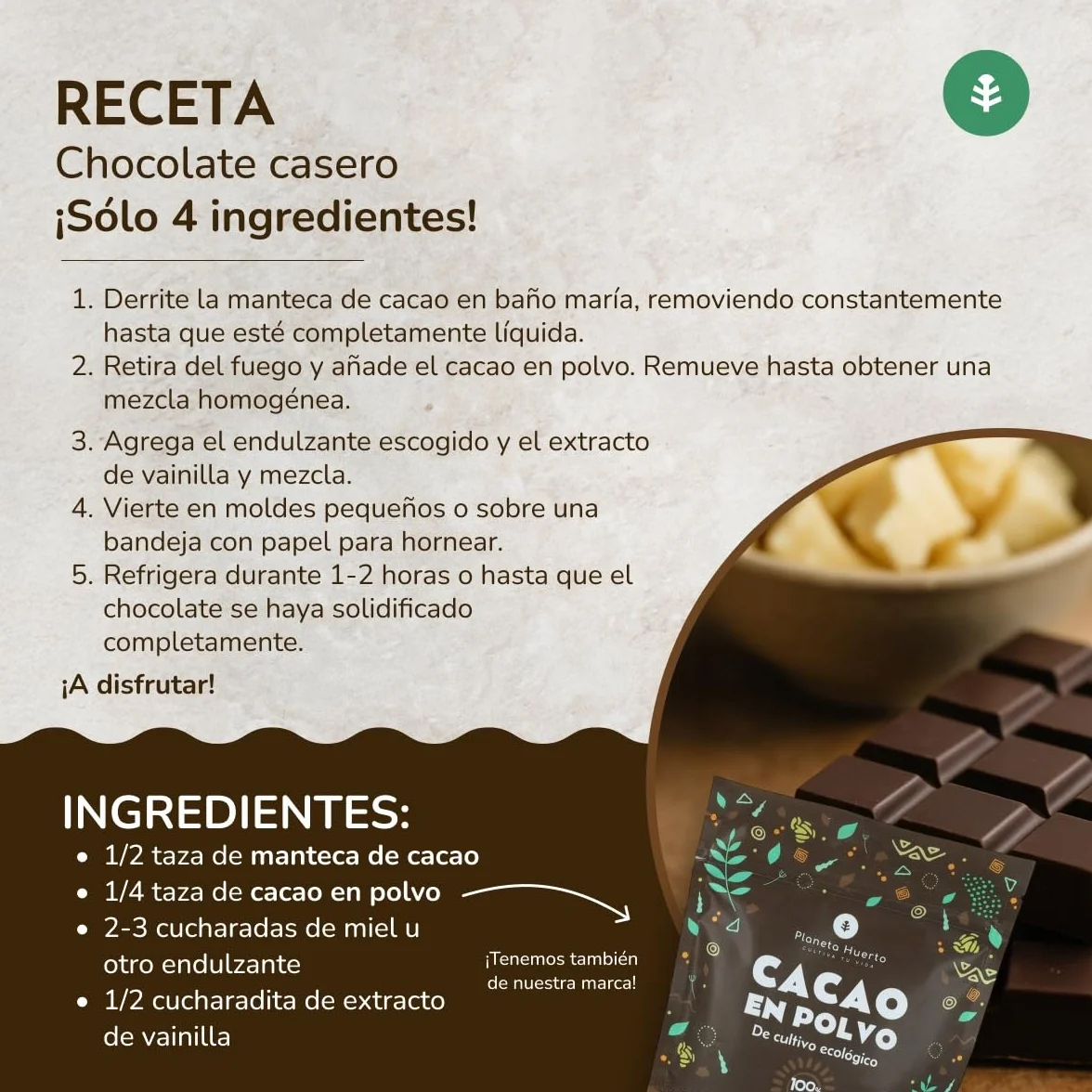 Manteca de Cacao en Obleas ECO 250 g – Manteca de Cacao 100% Natural, Pura y Ecológica