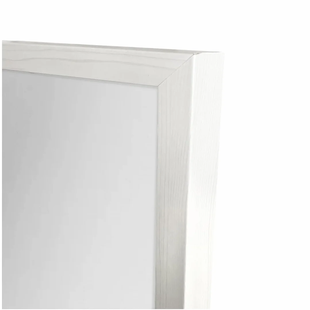 Acomoda Textil – Espejo de Pie con Marco de Madera Decorativo, Resistente con Soporte para Habitación, Vestidor, Recibidor y Tienda. Espejo Rectangular Cuerpo Entero (Blanco, 120x30 cm)