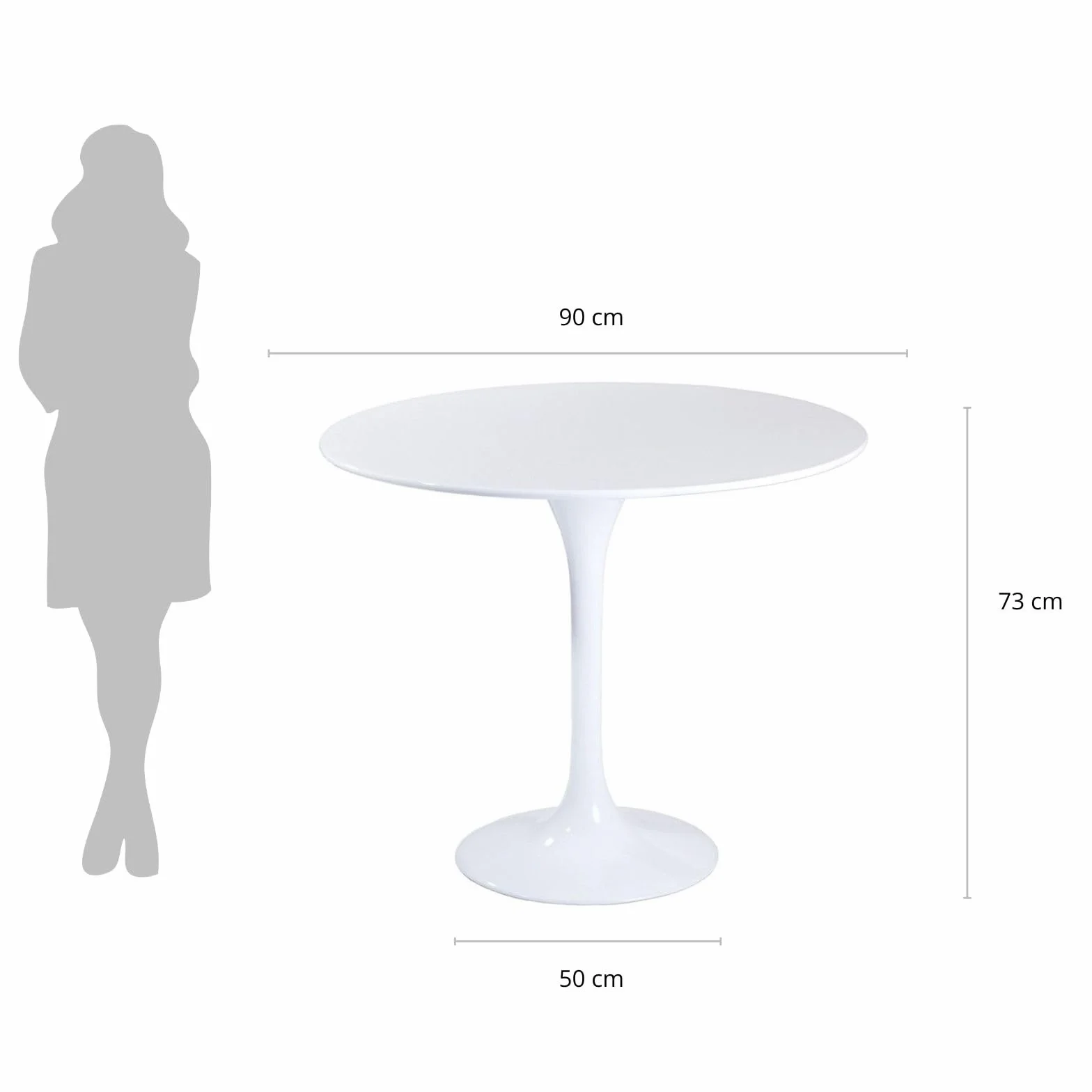 Woopi Mesa Redonda Comedor - diámetro 90 cm - Blanca