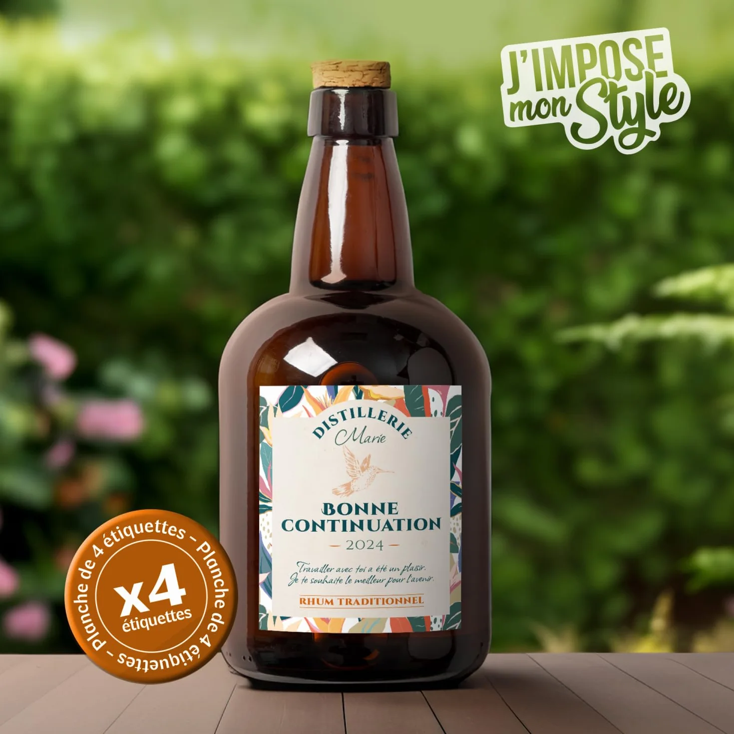 Etiquetas adhesivas personalizadas para botella de ron 70 cl 9 x 10,5 cm