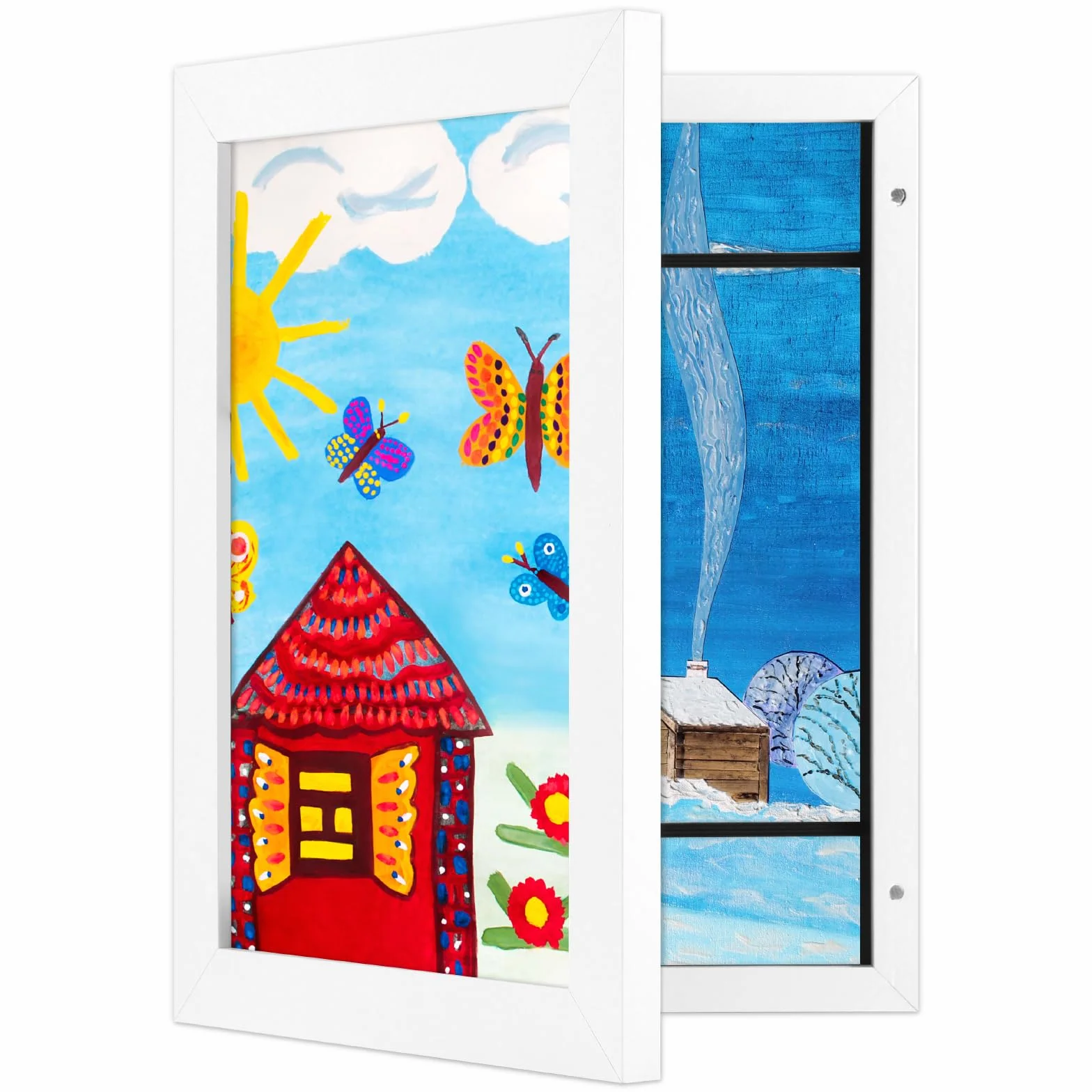 Giftgarden Marco Para Dibujos Niños A4, Blanco Infantiles Cuadro Escuelas Familias Oficinas