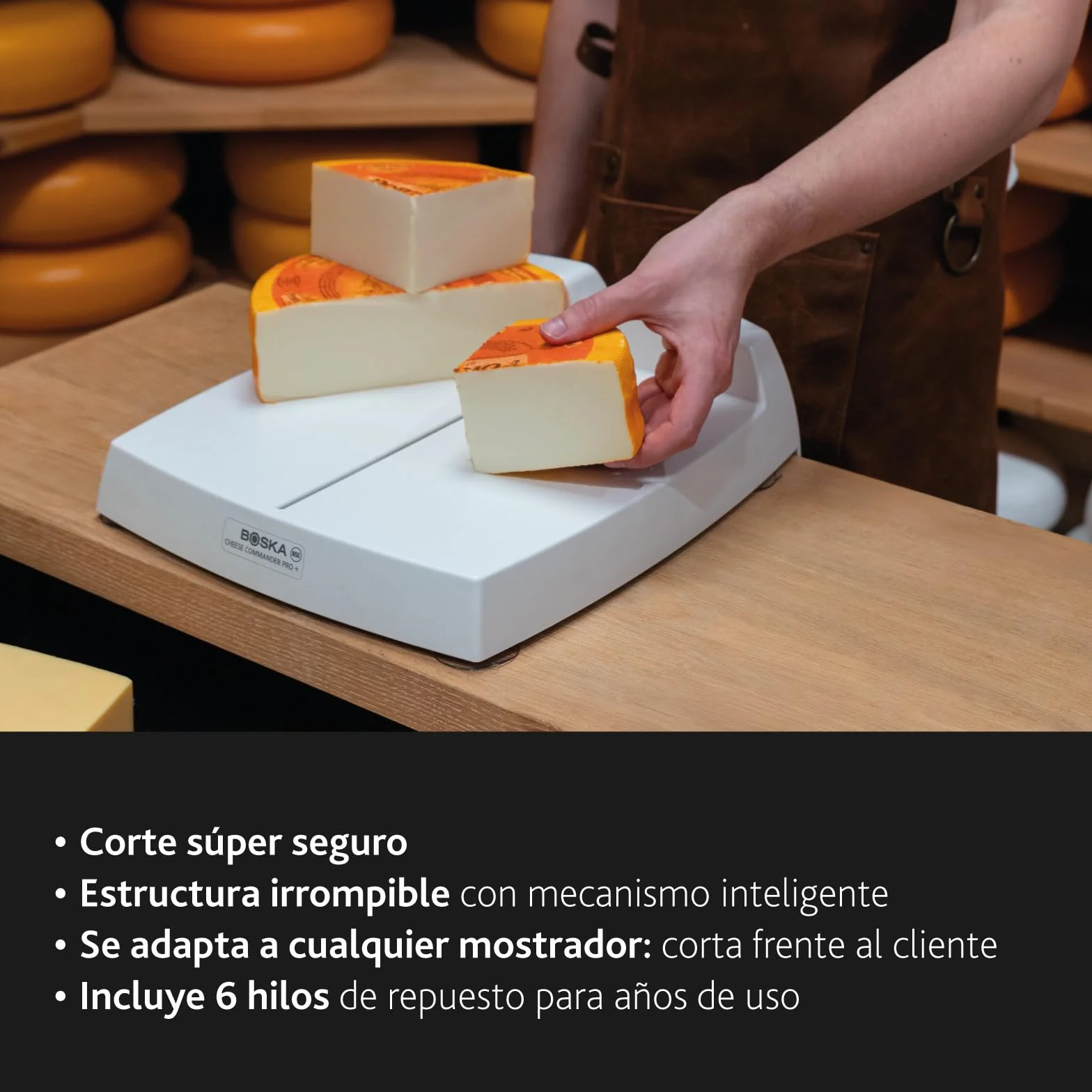 BOSKA Cheese Commander PRO+ Cortador de Queso con Hilo y Mango Profesional
