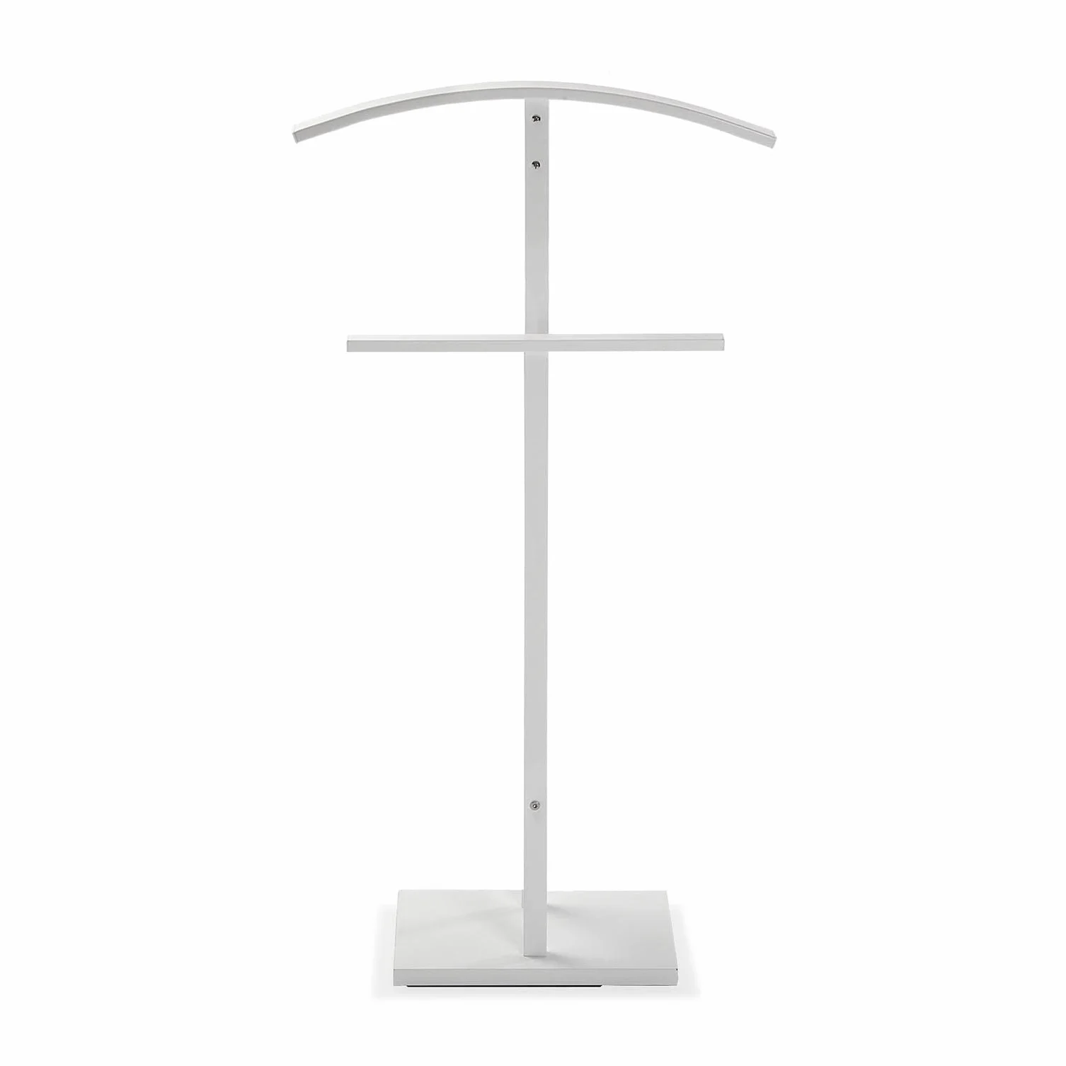 Versa Lund Galán de Noche Moderno Multifuncional con 2 Perchas, 100 x 20 x 52 cm, Acero, Blanco