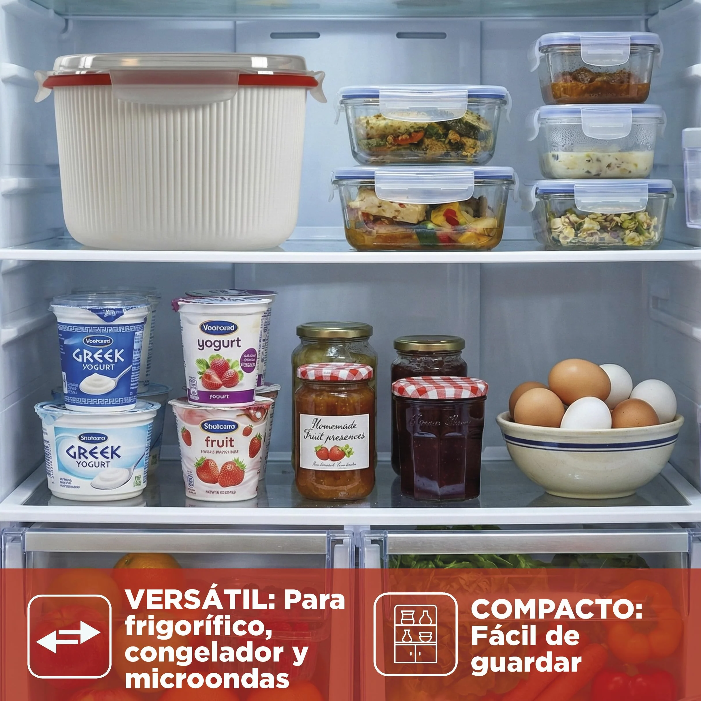 Olla Arrocera Microondas 2.70L Recipiente para Cocina al Vapor, Cereales & Rice Cooker con Espátula, Made in Italy