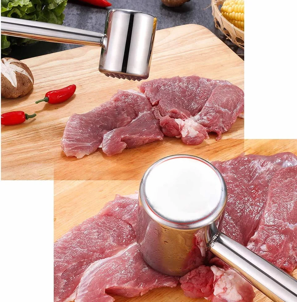 Ablandador de carne Martillo acero inoxidable 304 doble cara para filetes