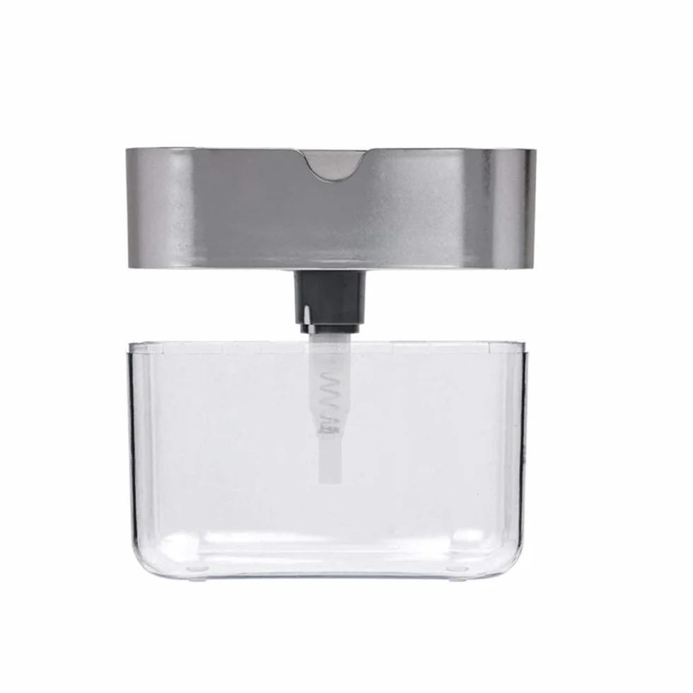 Dispensador de jabón con depósito de Esponja para Cocina, 2 en 1, Manual, de rción