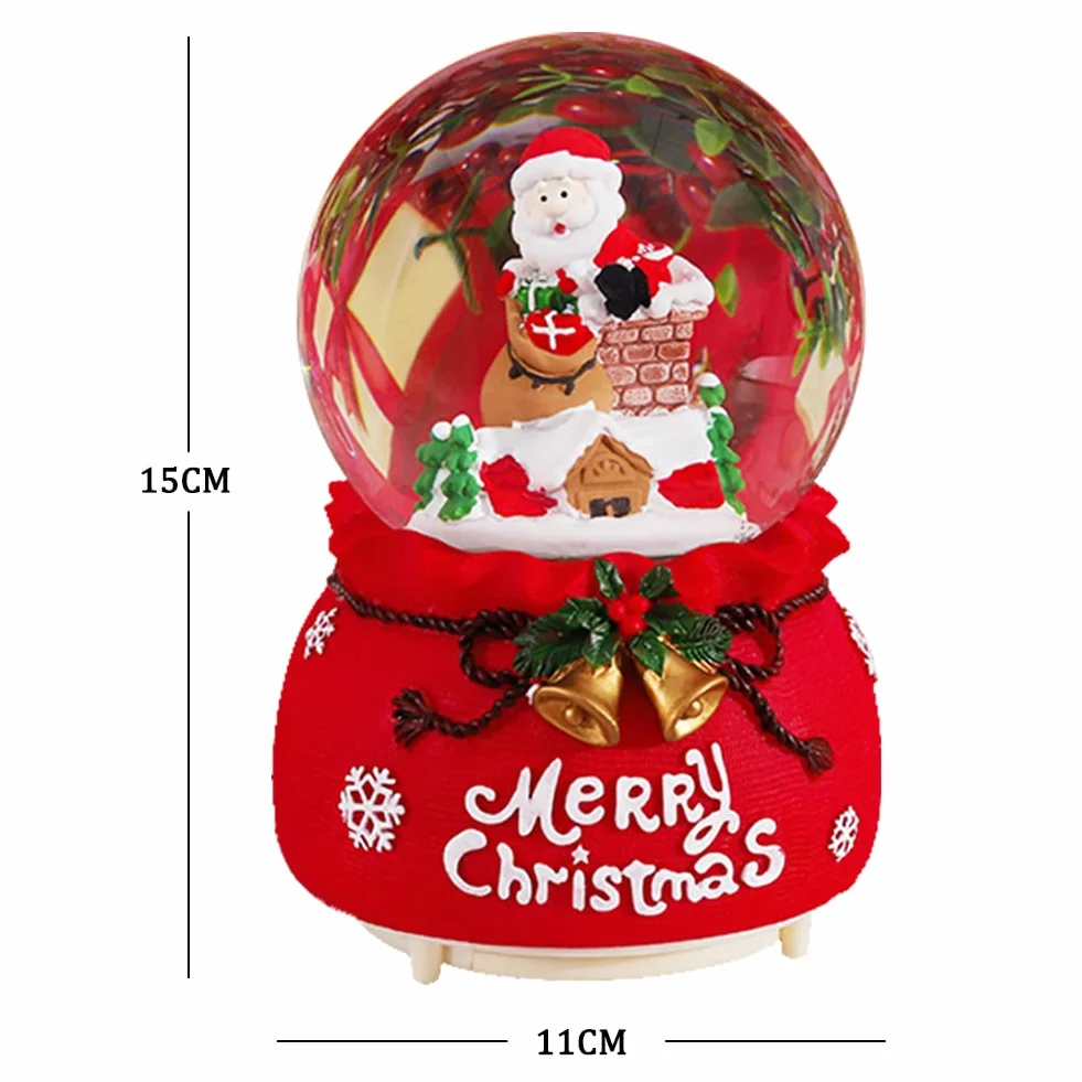 Linterna de Navidad Bola de Agua Papá Noel Música Giratoria Intermitente Regalos Decoración Hogar