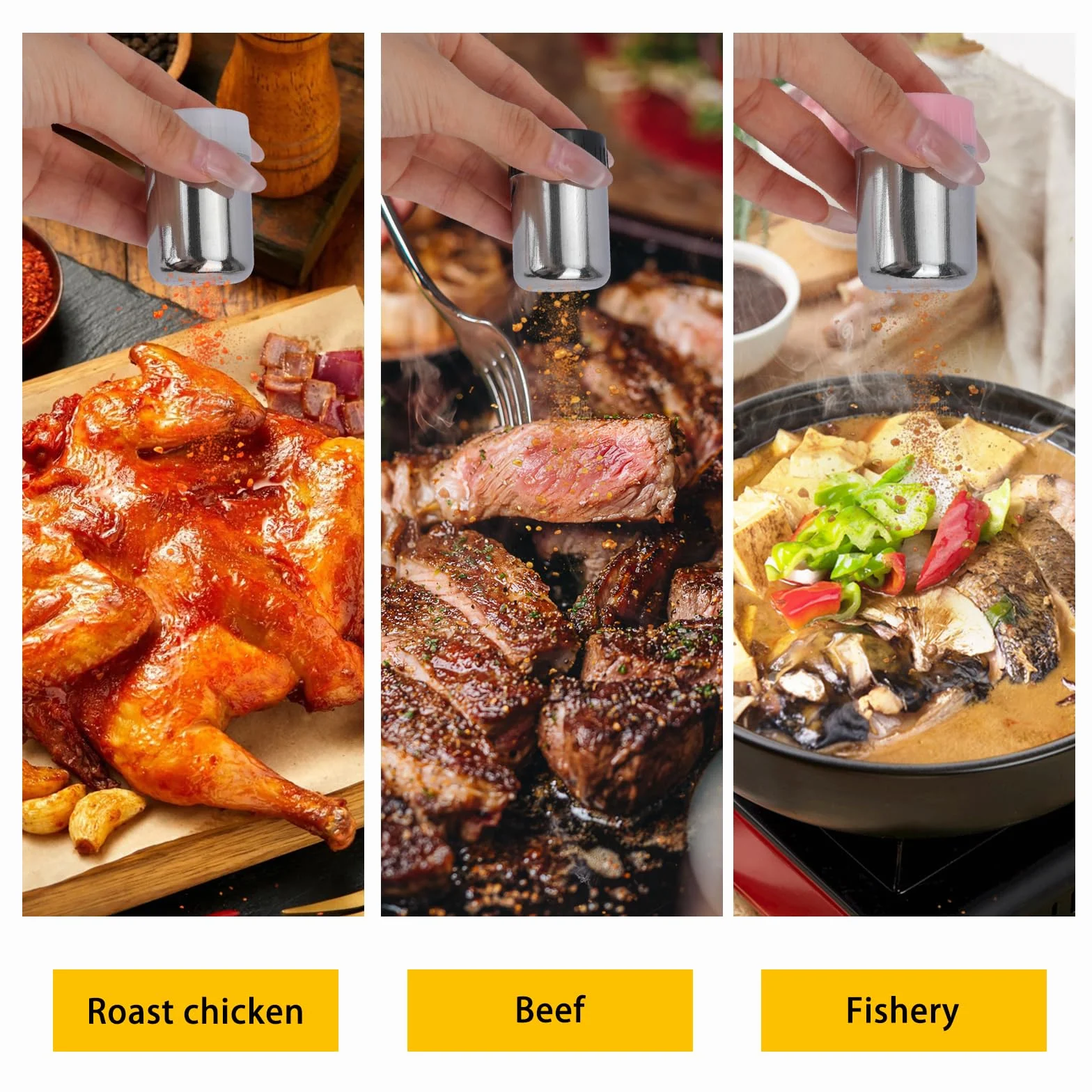 WRENYZK 3 unidades mini salero pequeño con tapa para viajes, acero inoxidable salero y pimentero pequeño con 5 agujeros para restaurantes, viajes, camping, bento box y barbacoa al aire libre