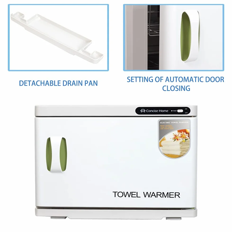 Calentador de toallas y esterilizador UV 2 en 1, calentador de toallas eléctrico de 23 litros, con 2 niveles, ideal para salón, peluquería, hotel y hogar, color blanco