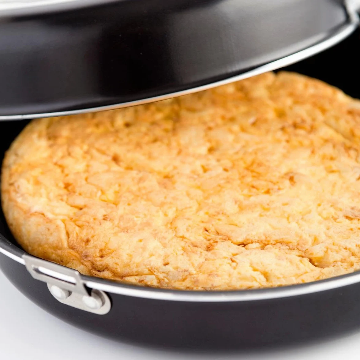 Sartén doble para tortilla 26 cm aluminio estampado negro