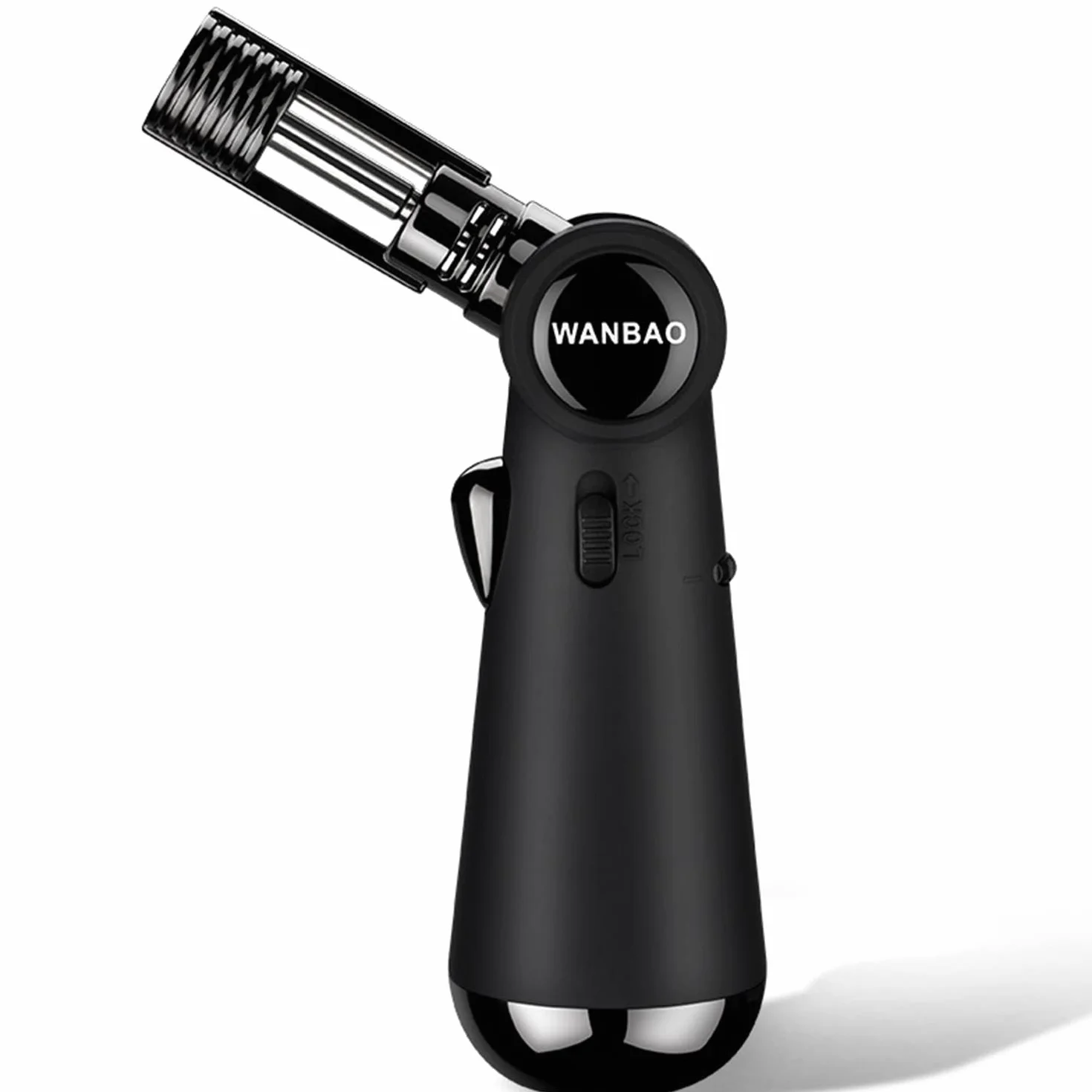 Encendedor de Butano Culinario A Prueba de Viento Cocina Antorcha de Turbina de Chorro con Bloqueo de Seguridad Llama Ajustable para Cigarro Barbacoa Soldadura Artesanía,Black