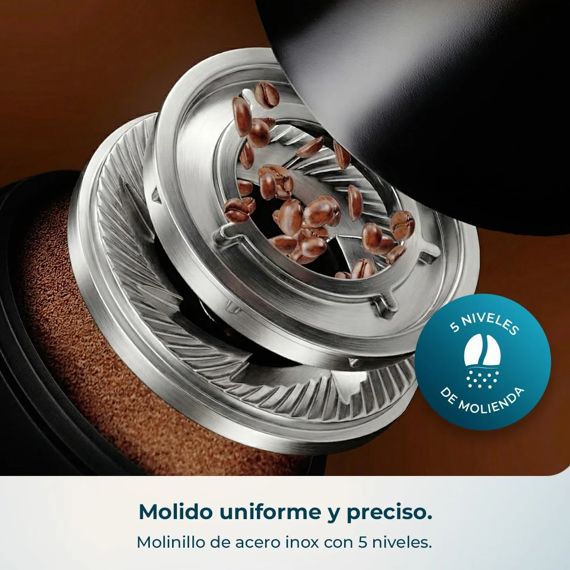 Cecotec Cafetera Superautomática con Vaporizador y Unidad de Procesado 20g Cremmaet Lungo Steam. 19Bares, Thermoblock, 5 Bebidas, 5 Niveles Molido, Descalcificación, Depósito 2L, Pantalla Táctil