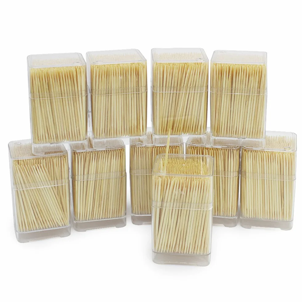 com-four® Palillos de Madera 4500 Piezas - Palillos de Dientes 6,3 cm Caja Dispensadora