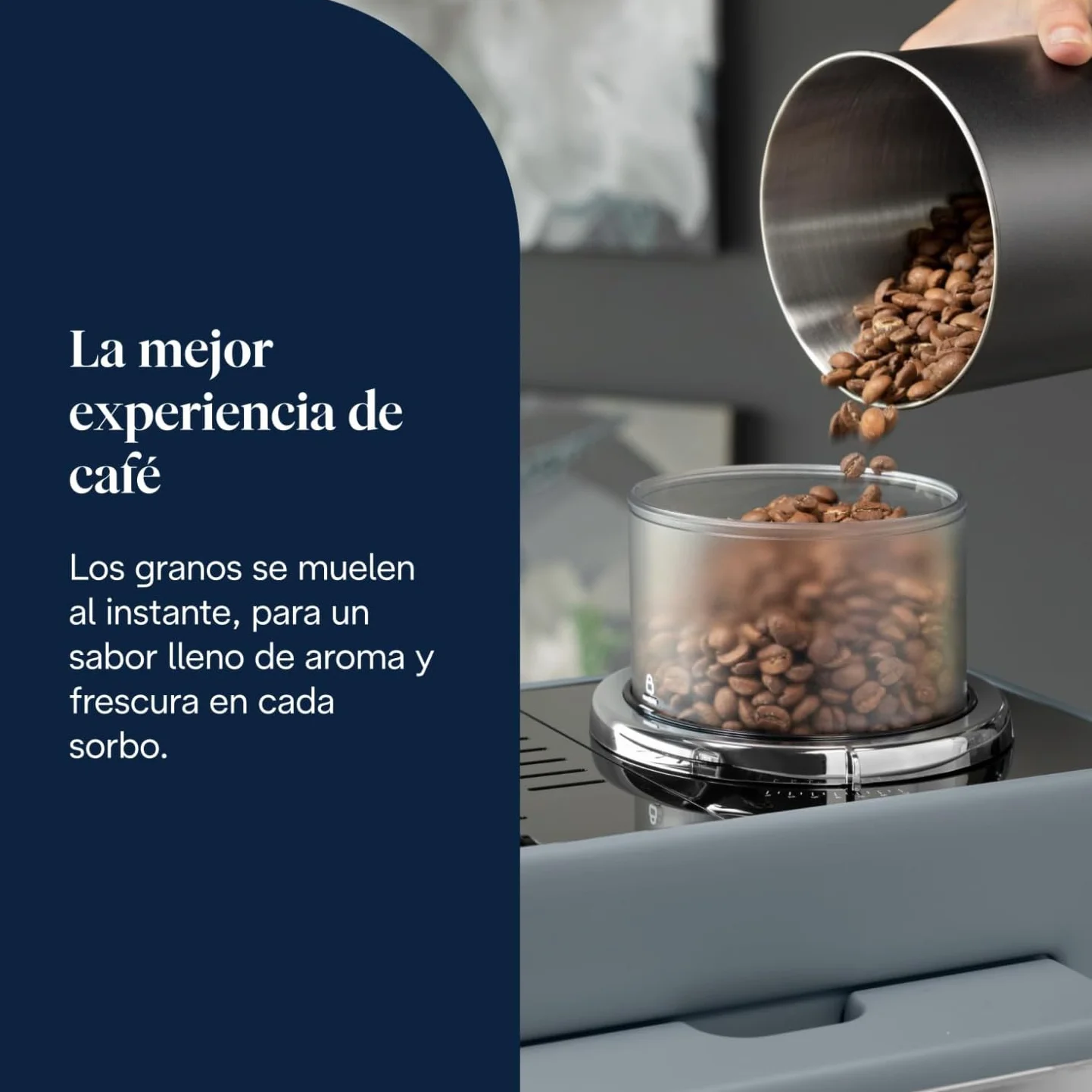 De’Longhi Cafetera Superautomática Rivelia LatteCrema 16 Bebidas One-Touch Pantalla Táctil Depósitos de Granos Intercambiables Gris