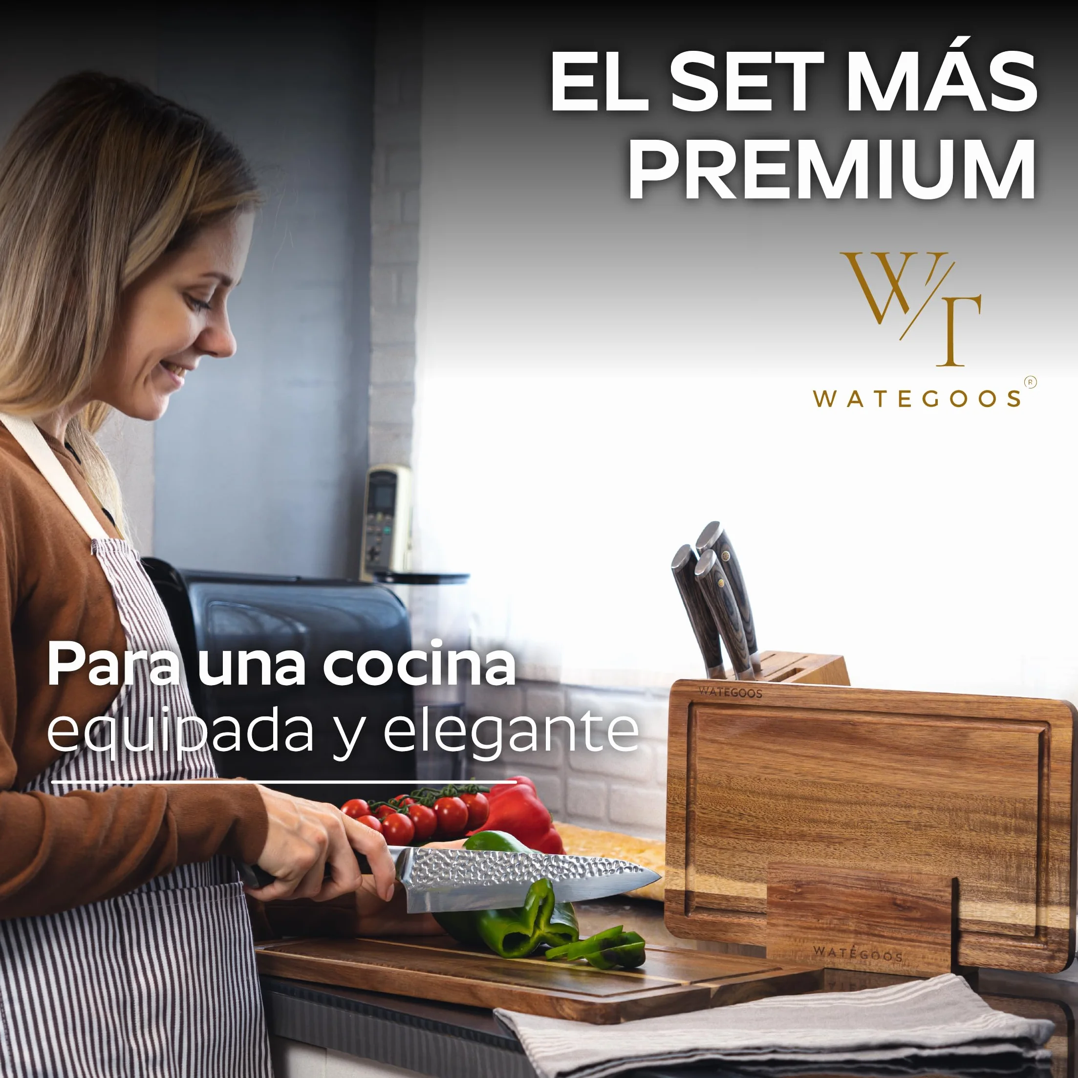 2 Pack Tablas de Cortar Madera Acacia con Soporte para Quesos - Ecológica Resistente Antibacteriana