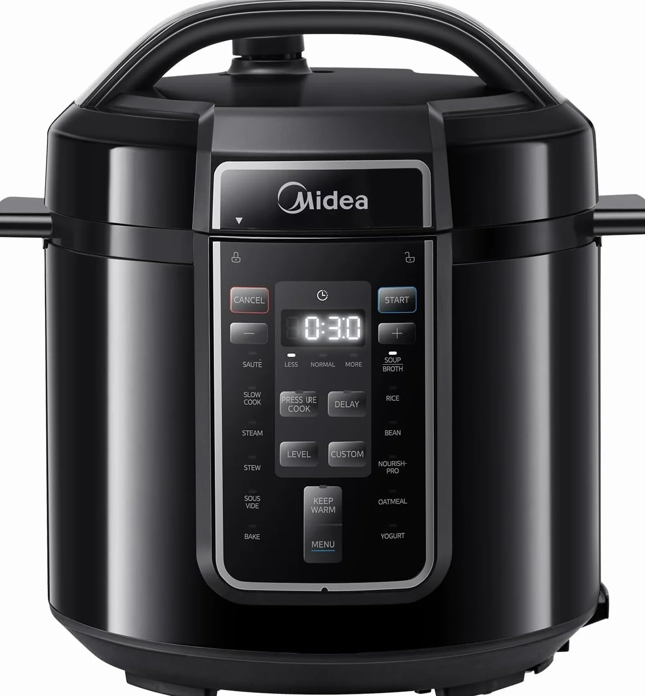 Midea Olla Eléctrica 9 en 1, 12 Preajustes Instantáneos, Antiadherente, Arrocera, Cocción Lenta, Vapor de Acero Inoxidable, 6 Cuartos