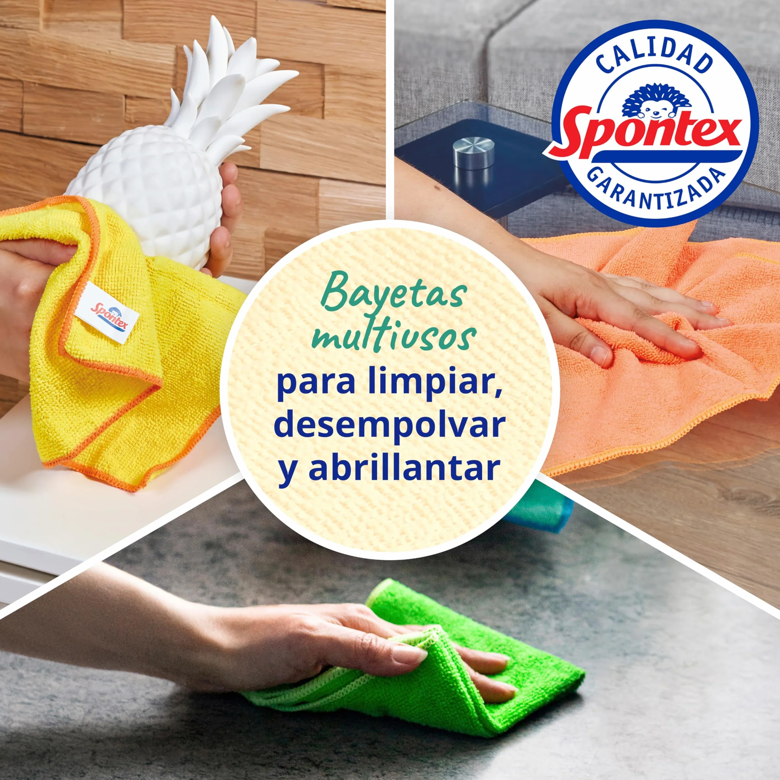Spontex Paños de microfibra limpieza 30x30 cm 16 unidades Colores surtidos