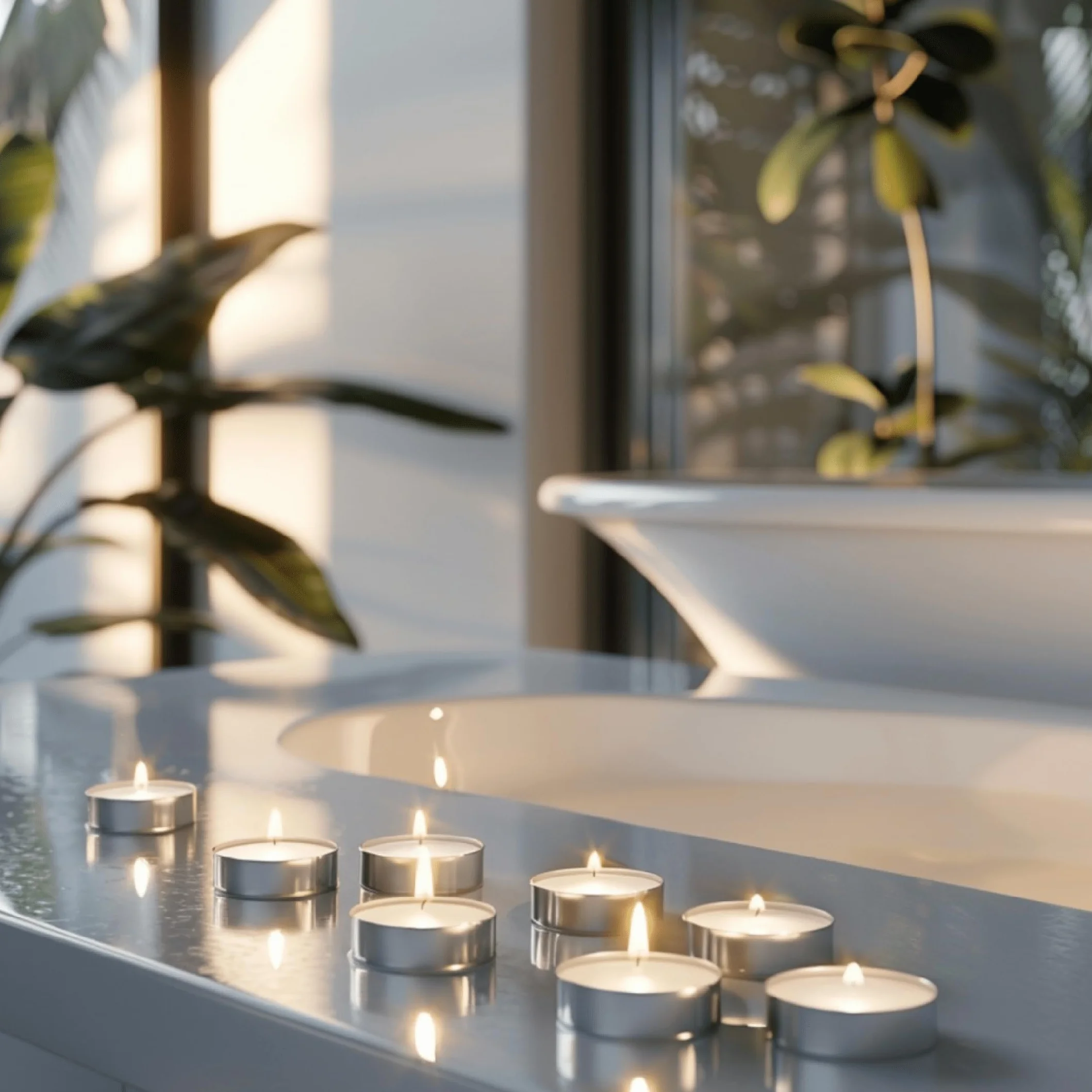 Velas de té Blancas 4 Horas 50 Unidades Sin Perfume Decorativas
