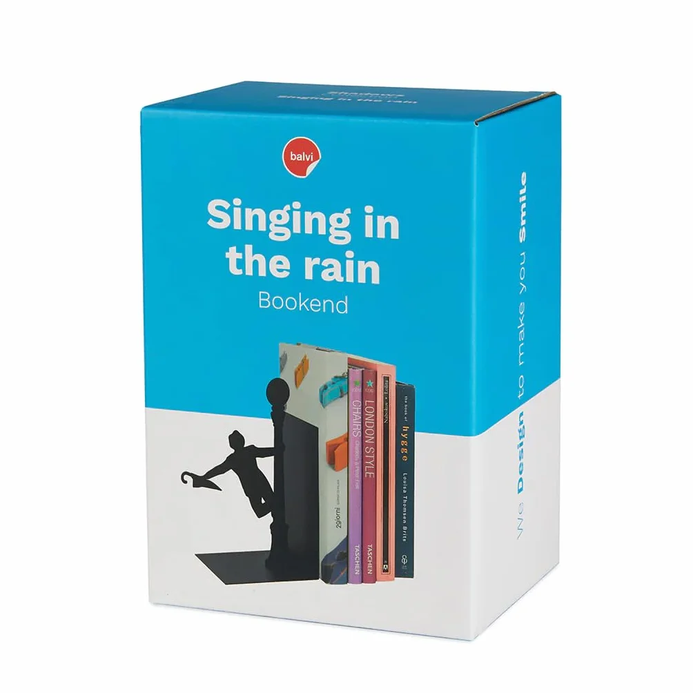 Balvi Sujetalibros Singing In The Rain Color Negro Decorativo Metal
