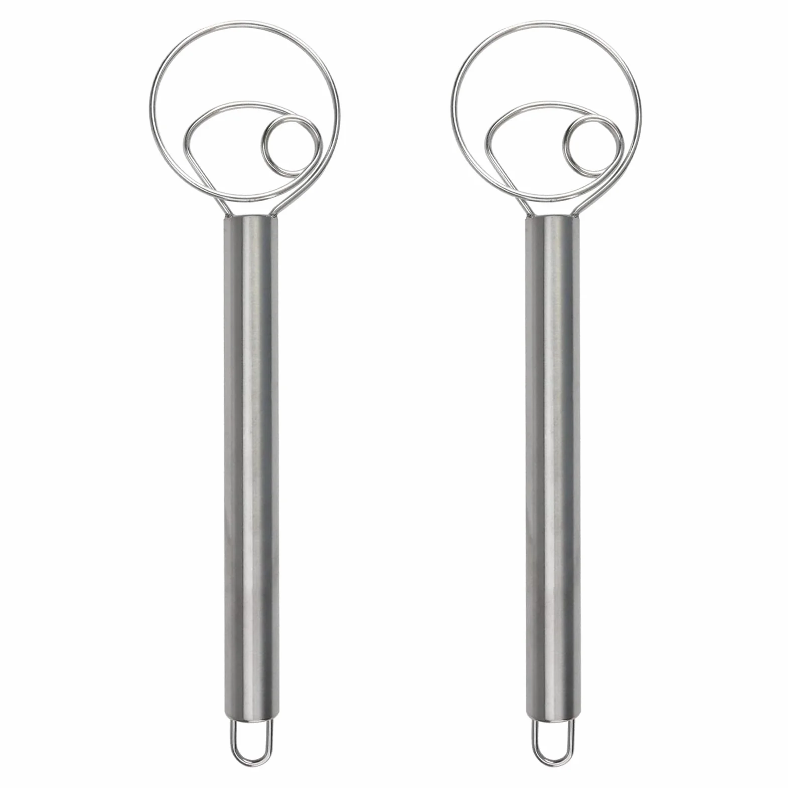 2 Piezas 11 Pulgadas Batidora para Harina, Varillas de Batir de Mano, Batidora para Masa, Amasadora de Huevo de Acero Inoxidable para Pan, Batido, Pastel, Repostería