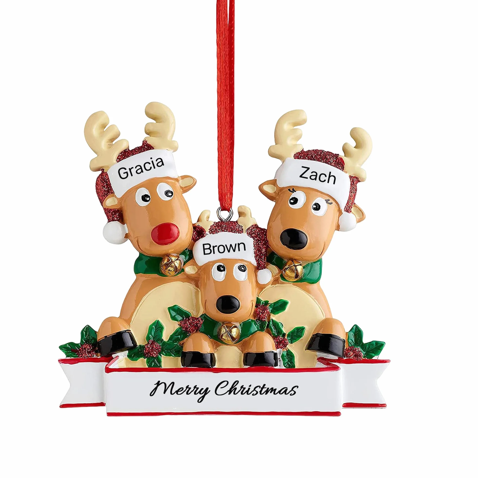 Adornos Navideños Personalizados Colgante Familia 3 Miembros Decoración Navidad