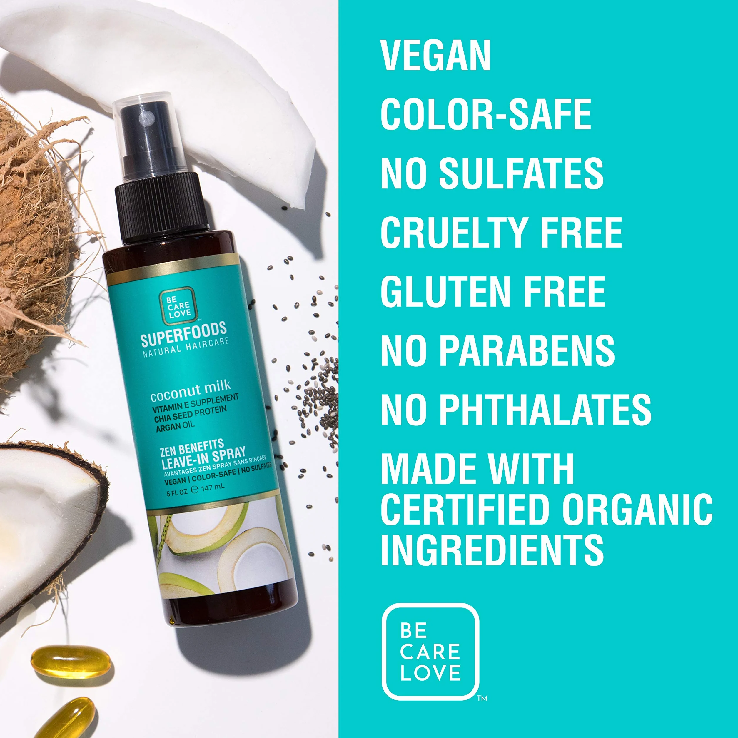 Be Care Love Superfoods Leche de coco todo en uno niebla
