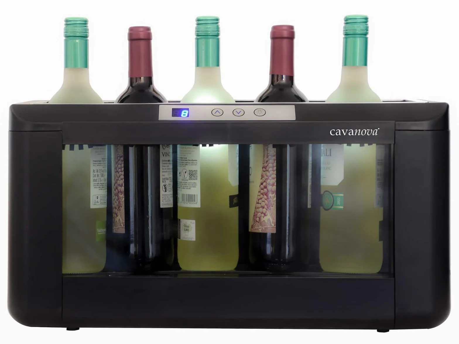 Enfriador de botellas, enfriador de barra vino horizontal para 4 botellas magnum o 5 botellas estándar OW004M CAVANOVA, Open Wine botellas magnum