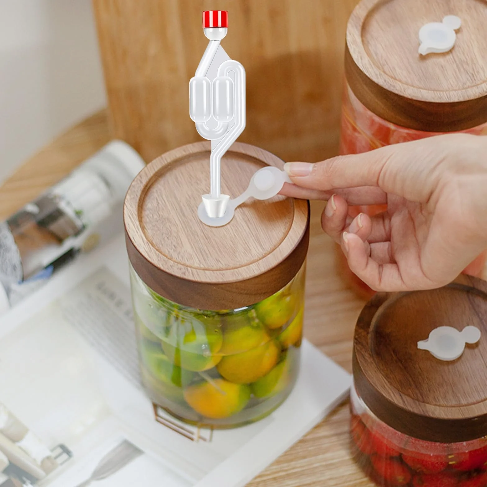 4 unidades Tubo de Fermentación Airlock Esclusas con 4 Tapón de Goma de Plástico Válvula Antirretorno Desague Burbujeador,Esclusa para Secundaria de Cerveza Fermentada con Jugo Puro y Vino Tinto