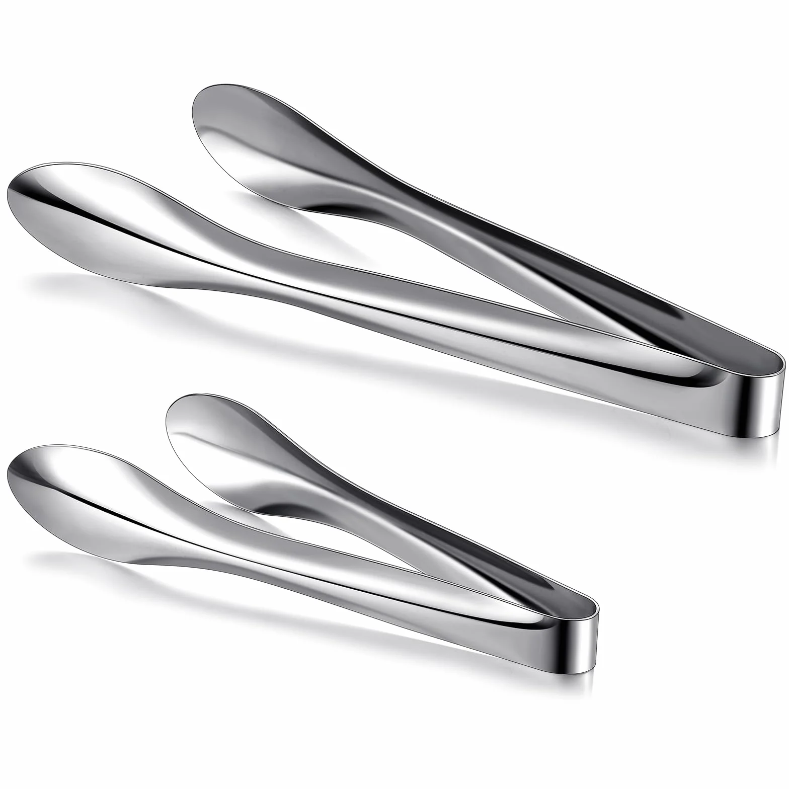 Juego de 2 pinzas de acero inoxidable pulido de 9 y 12 pulgadas, pinzas de servicio resistentes para cocina, bufé y mesas de fiesta, pinzas de cocina para recoger hielo, aperitivos, ensaladas