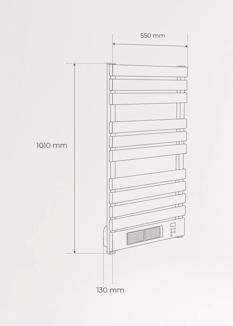 CREATE / WARMTOWEL Pro + Estante/Toallero Eléctrico con Calefactor cerámico con Estante 3 Barras y Gancho Blanco /101x13x55cm / 1500W, 2 potencias