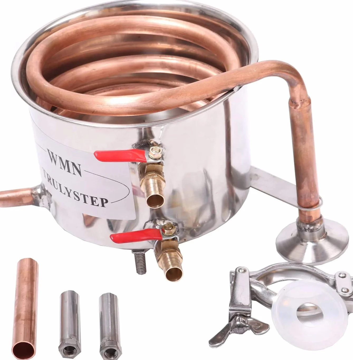 Kit de destilación Moonshine 12 l hervidor acero tubos cobre para elaboración casera vino etanol cerveza