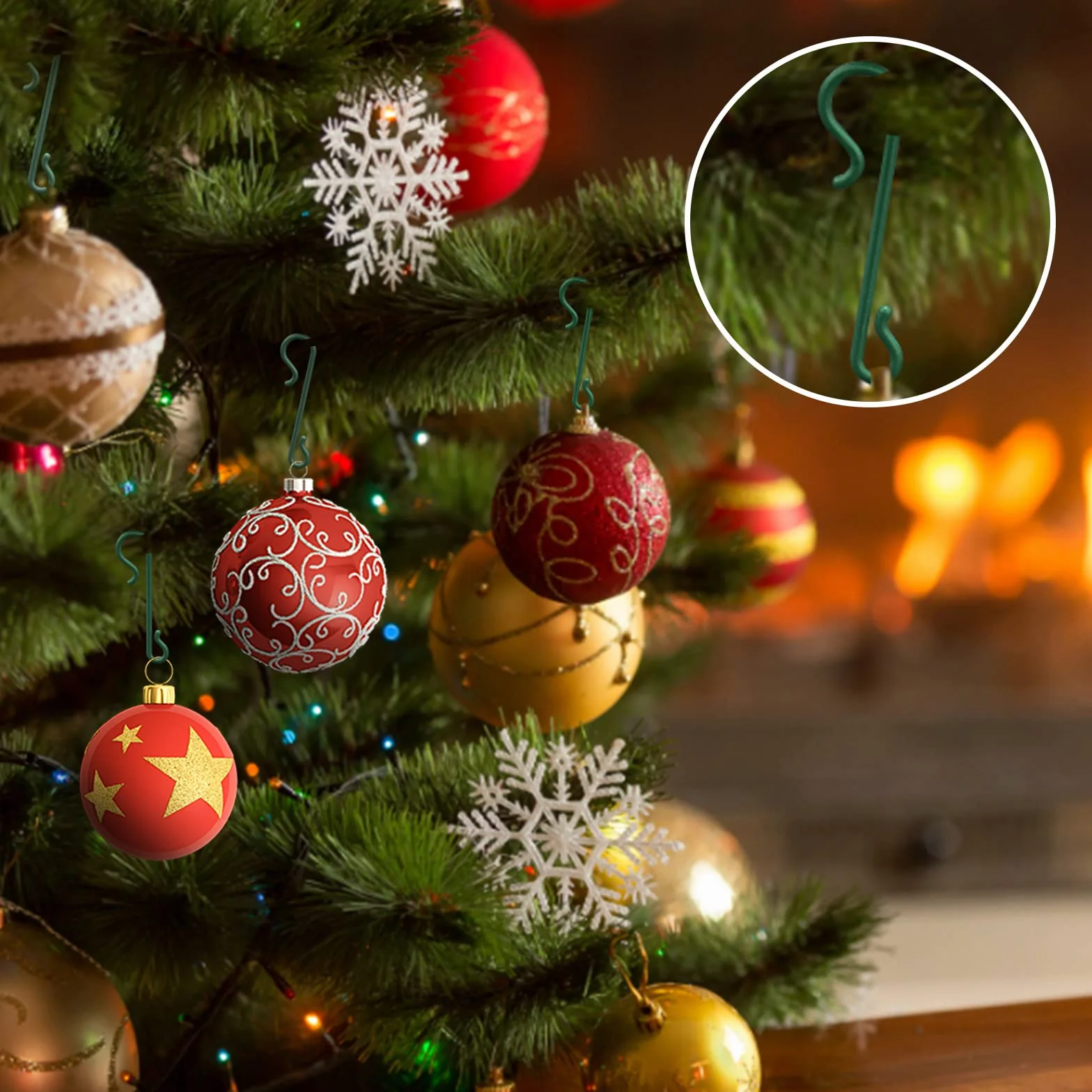 Annhao 230 Piezas Ganchos de Árbol de Navidad, Mini Colgador Decoración Forma S