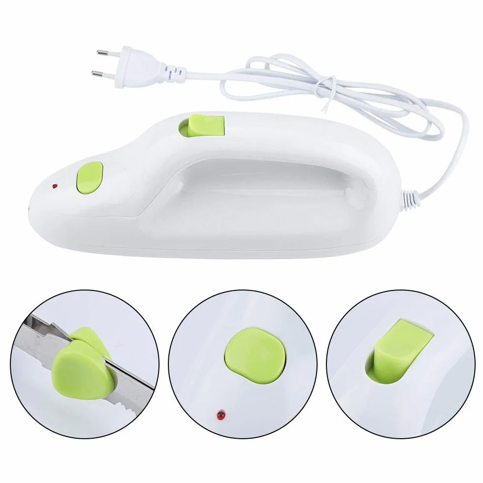 YUYTE Cuchillo eléctrico de cocina, cortador de carne congelada, pan, queso, verduras y frutas, con cuchillas dobles de acero inoxidable y cuerpo de ABS