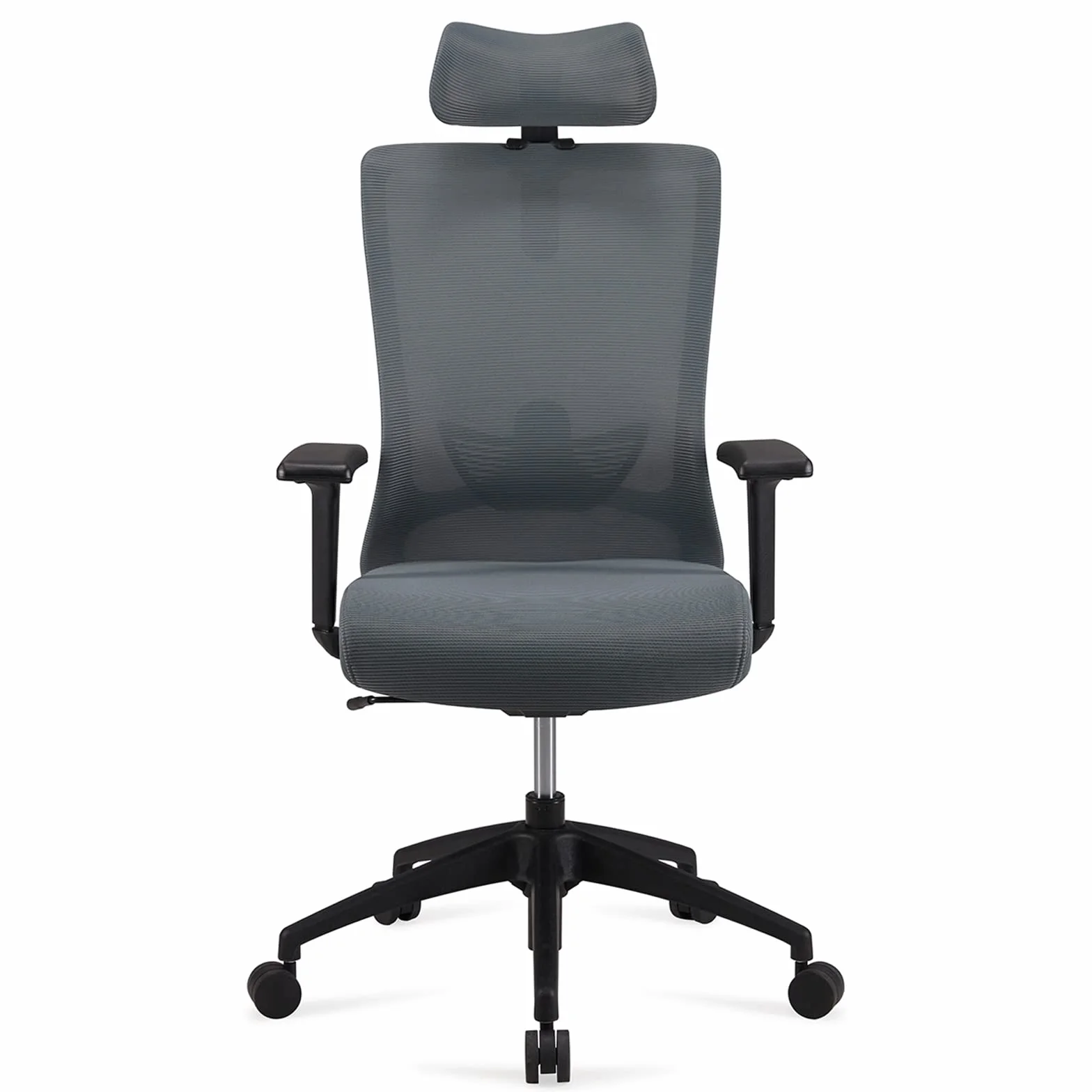 Amazon Basics Silla ejecutiva ergonómica, respaldo alto, silla de escritorio, silla de oficina, reposacabezas ajustable, reposabrazos y soporte lumbar, 63 x 59,5 x 124 cm, gris