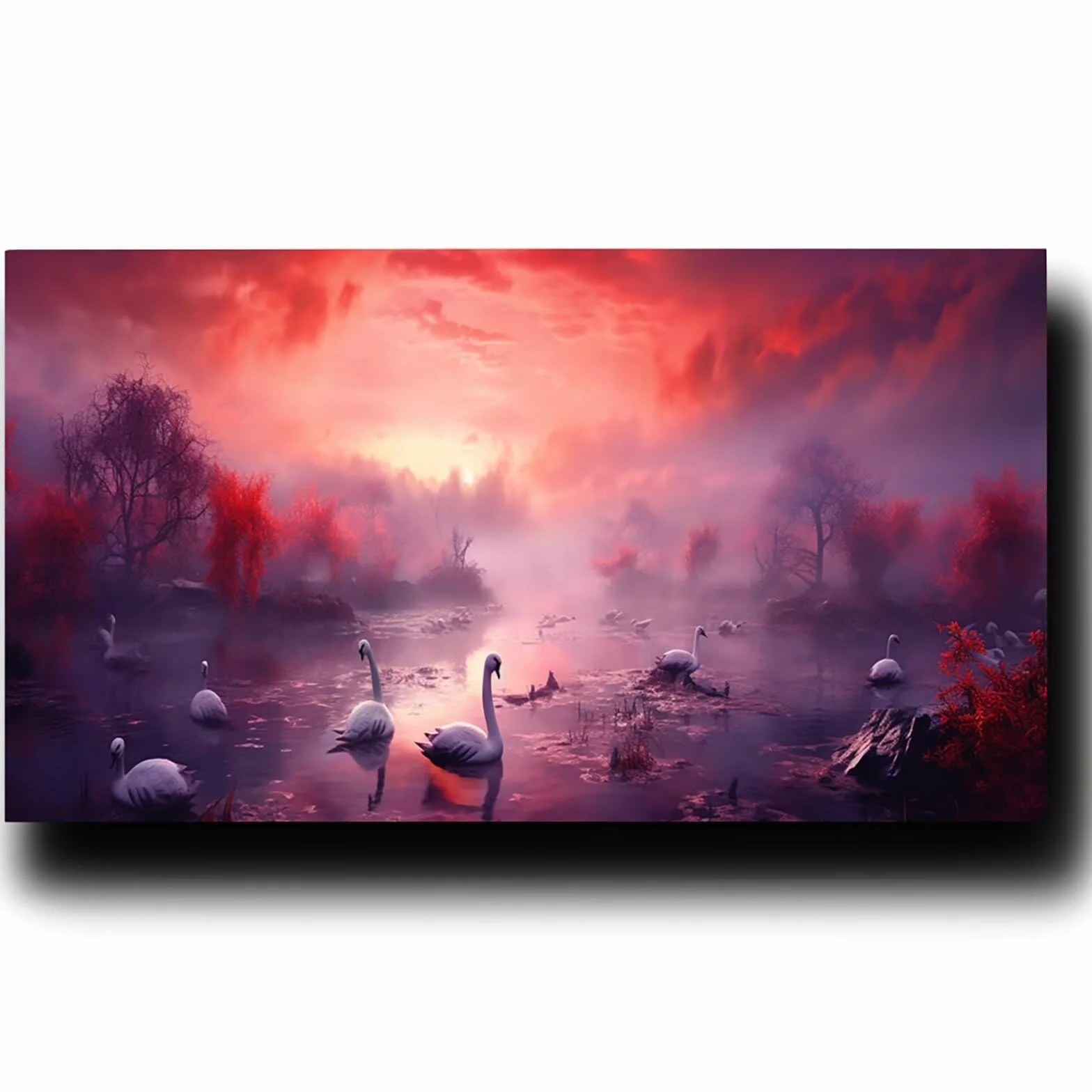 Pintar por Numeros Adultos Cisne, Pintar por Numeros Niños Kit Manualidades Adultos Árbol Cuadros para Pintar por Numeros Pintura Acrílico, Cuadros Decorativos Regalos Para Mujer 80X160cm 7w-1-1