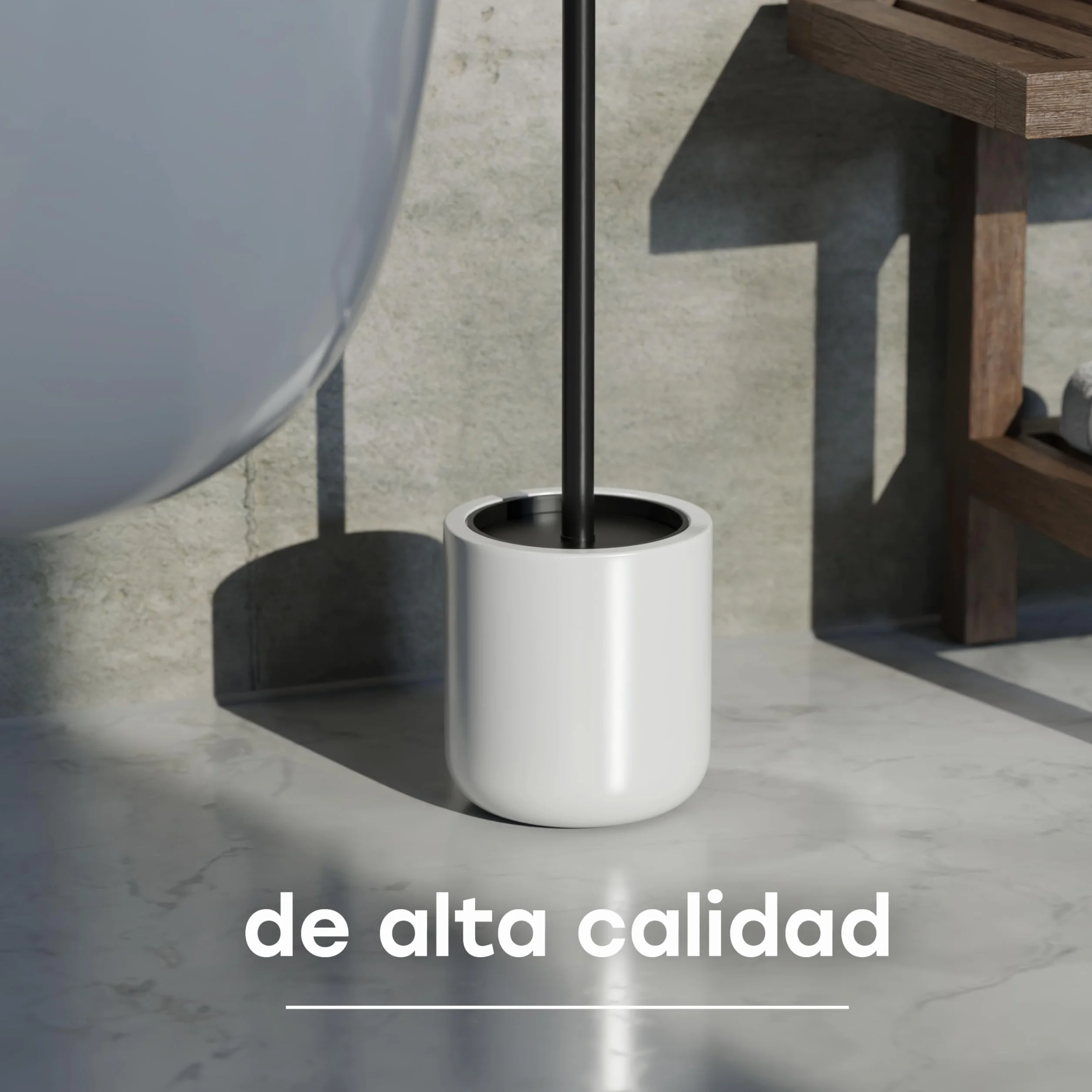SAVEGA Escobilla Baño Silicona – Escobillero Baño Acero Inoxidable, Antibacteriano Limpieza Eficiente (Blanco)