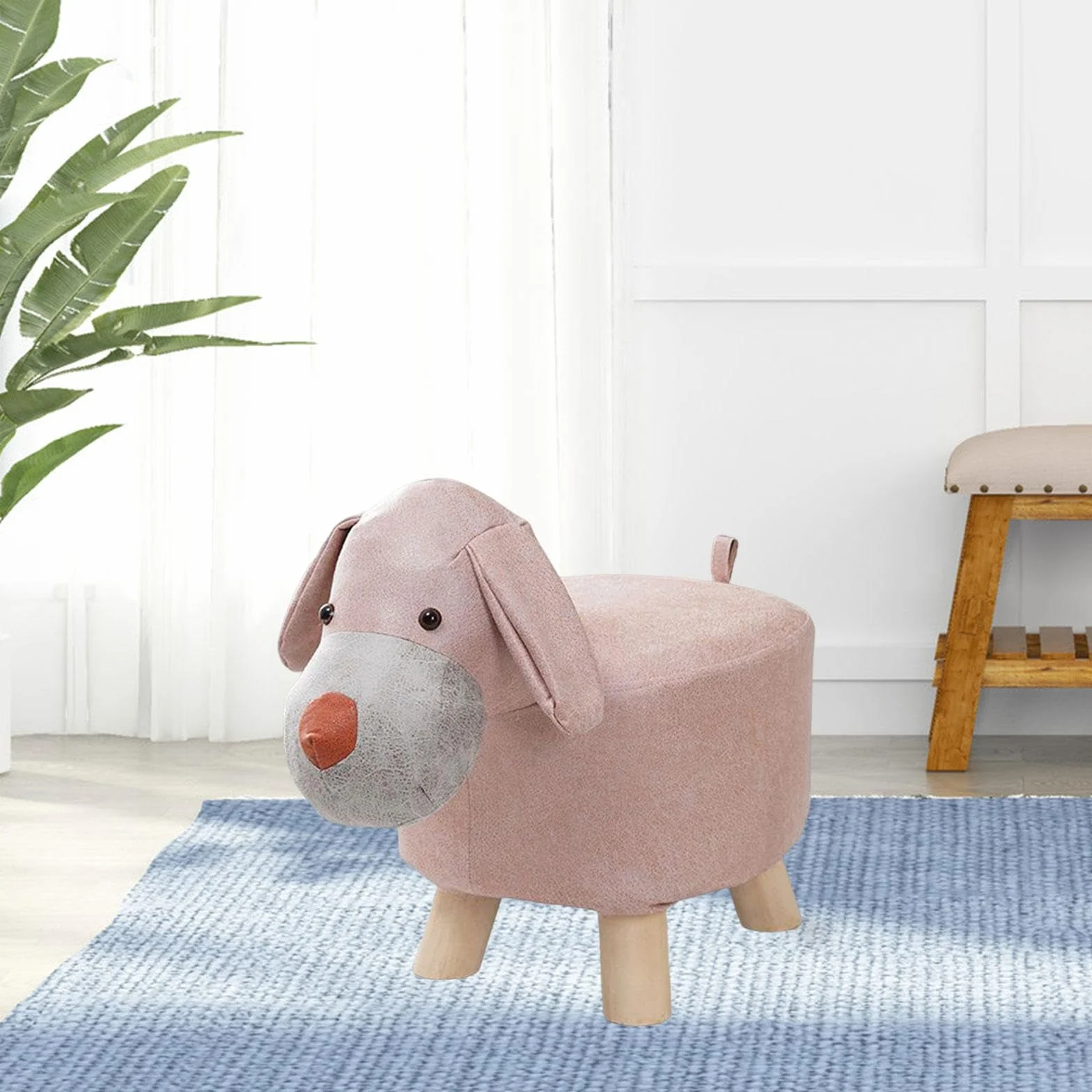 Taburete para Animales Perro Rosa Otomano Sofá Interior Exterior