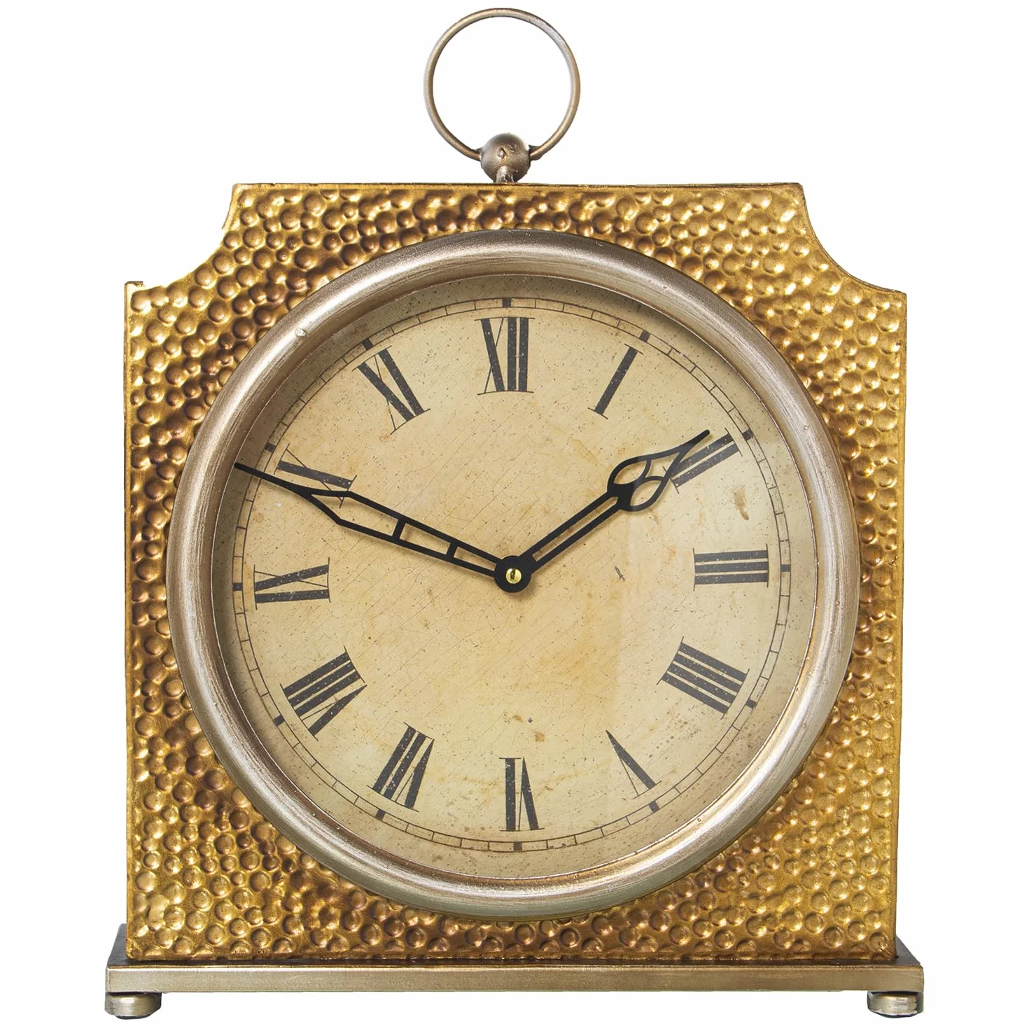 Reloj Sobremesa Metal Dorado Champagne 31x9x40cm Esfera 23cm
