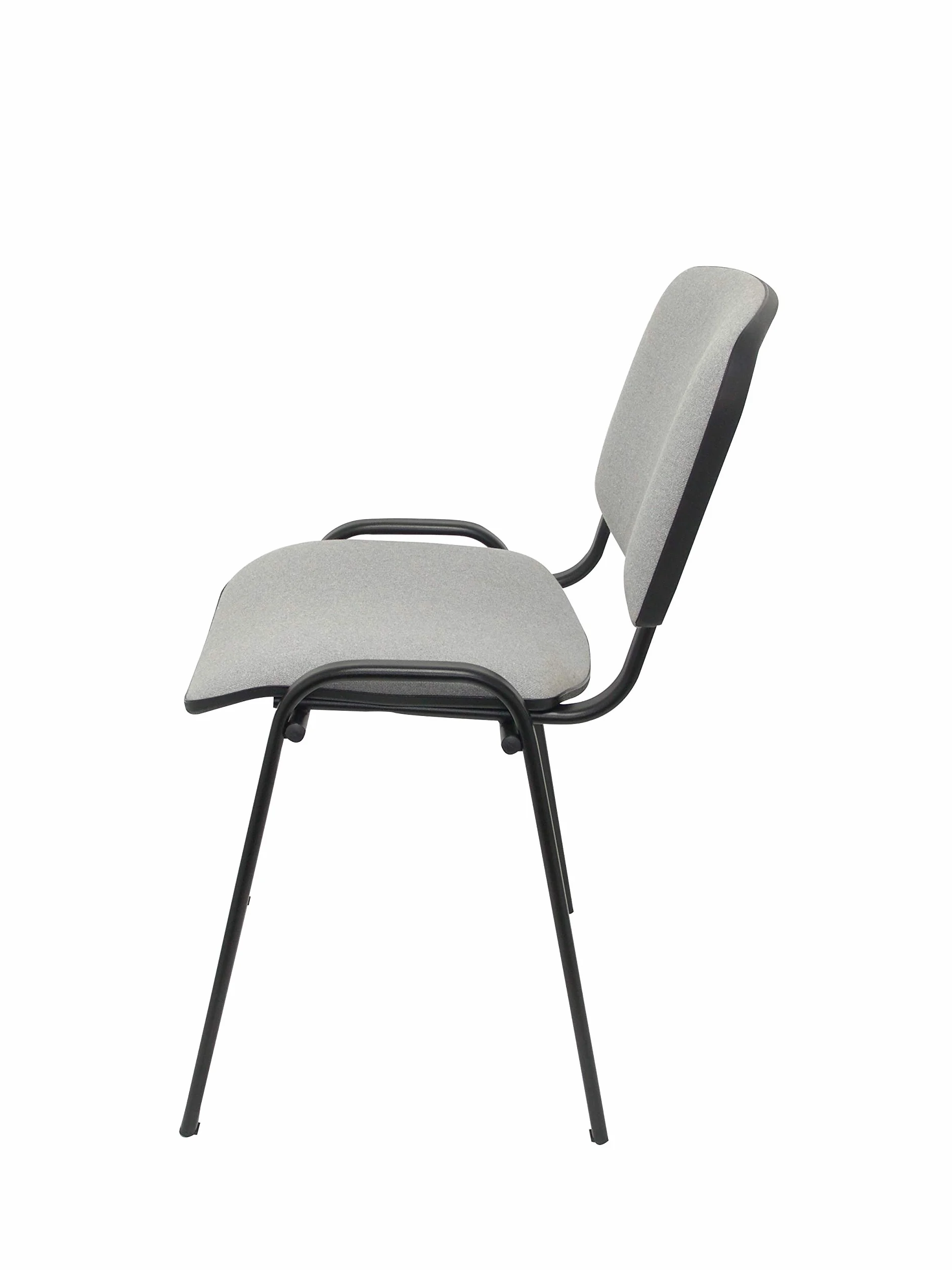Piqueras y crespo 2454140031 - Pack de 4 sillas confidentes ergonomica, apilable, Multiusos y Estructura en Color Negro Asiento y Respaldo tapizados en Tejido Aran Color Gris Modelo alcaraz