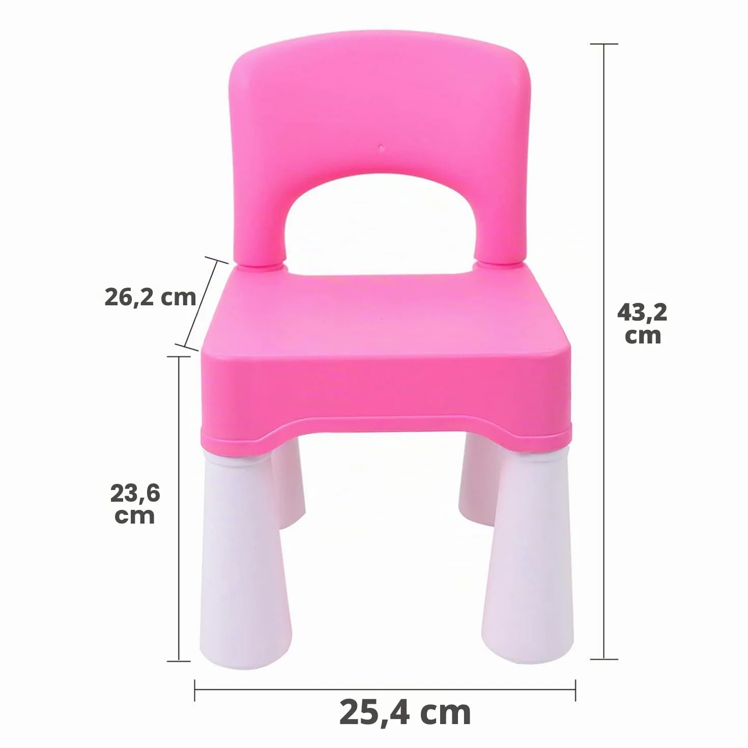 burgkidz Silla de Plástico Rosa para Niñas Pequeñas de 2 Años en Adelante, Desmontable y Ensamblable para Hogar y Jardín, Peso Máximo 100 Kg/220 LB