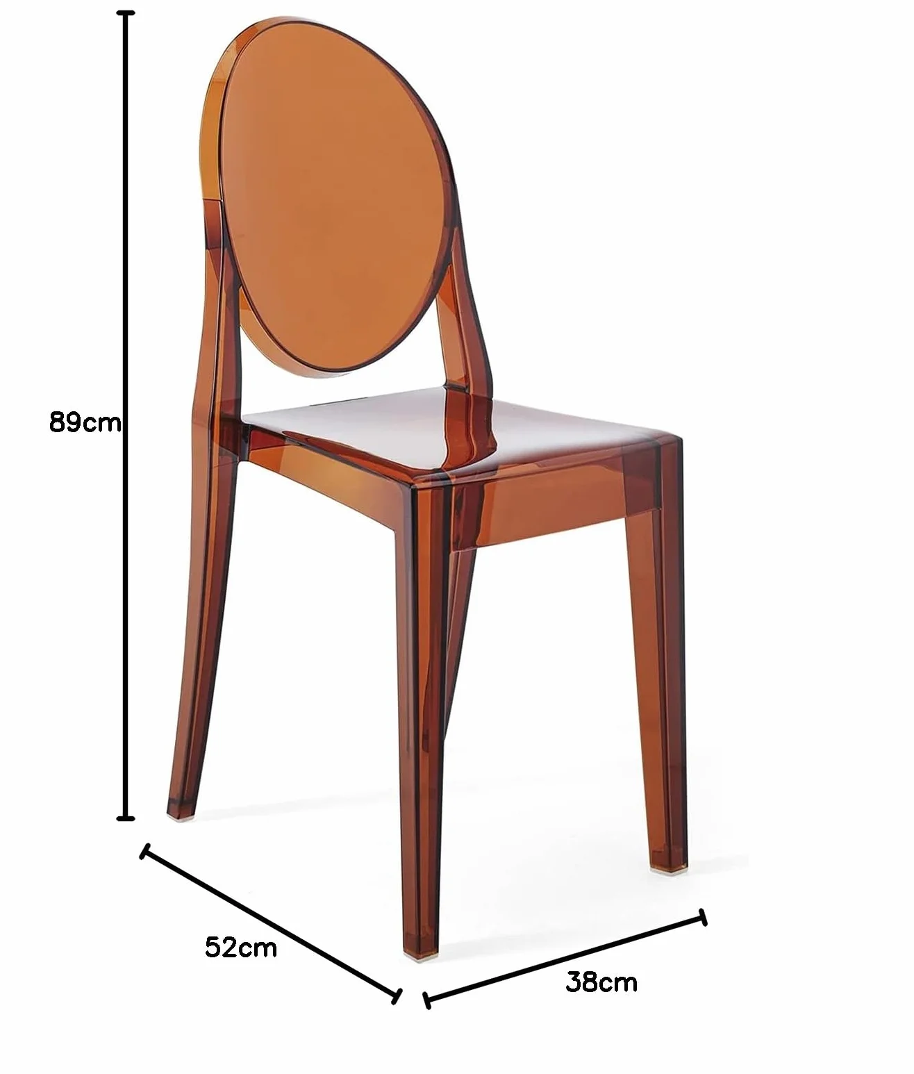 Kartell Victoria Ghost, Juego de 2 sillas, Ámbar