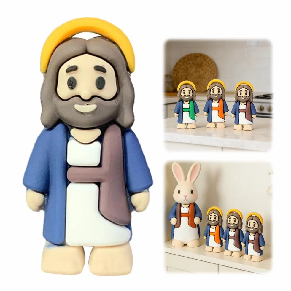 Mini figuras de Jesús a granel, estatuas de TinyJesus para huevos de Pascua, muñeca religiosa de bolsillo