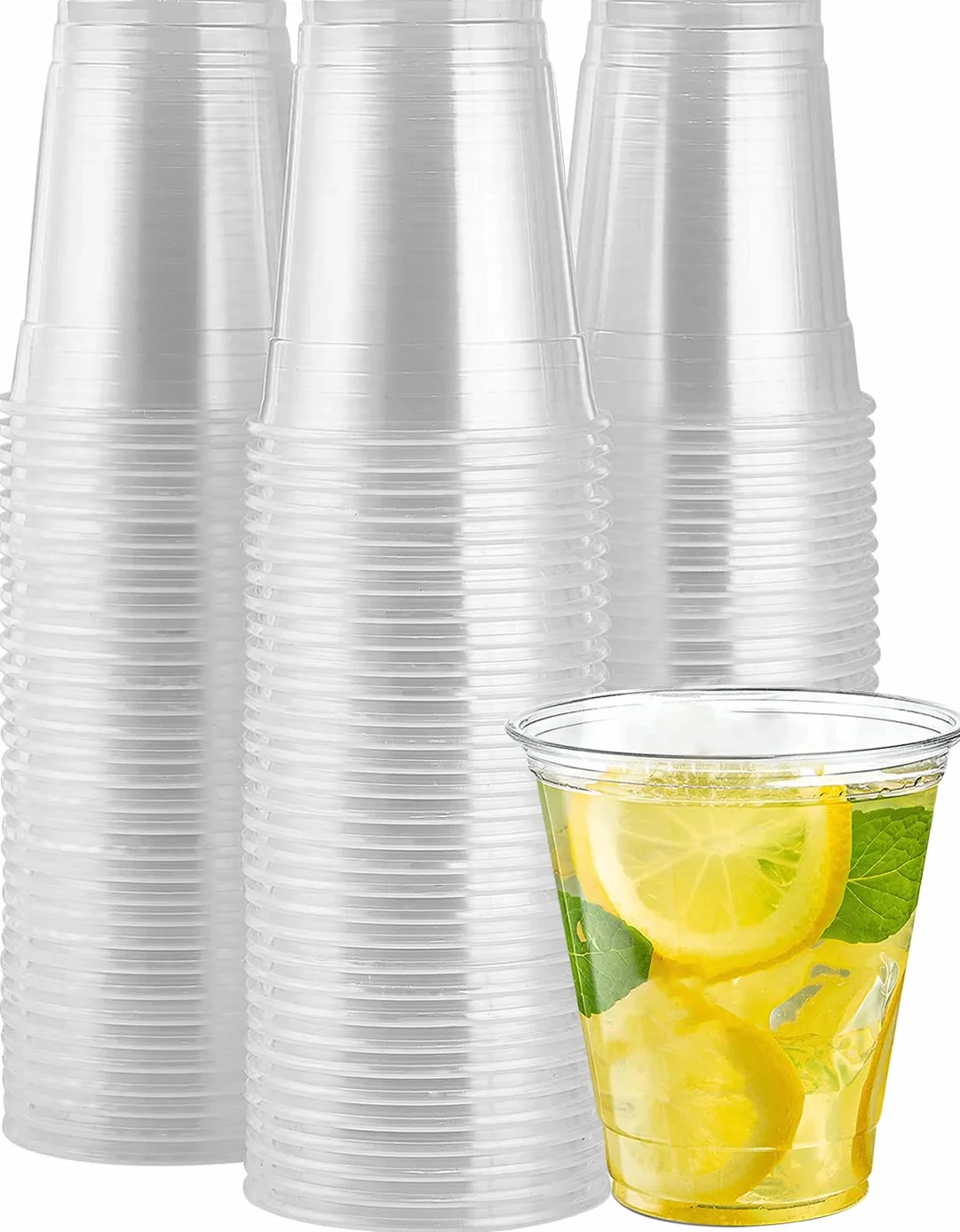 Vasos de Plástico Desechables de Polipropileno, Vasos de Plástico Transparente Ecológico y Reutilizable para Servir Bebidas Calientes y Frías, Adecuado para Hogar y Oficina - 350 ml, 1000 Unidades